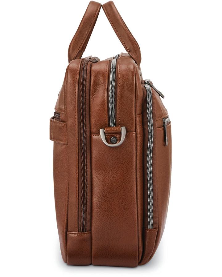 Samsonite Classic Leather Toploader Laptop Briefcase - Cognac Image 3