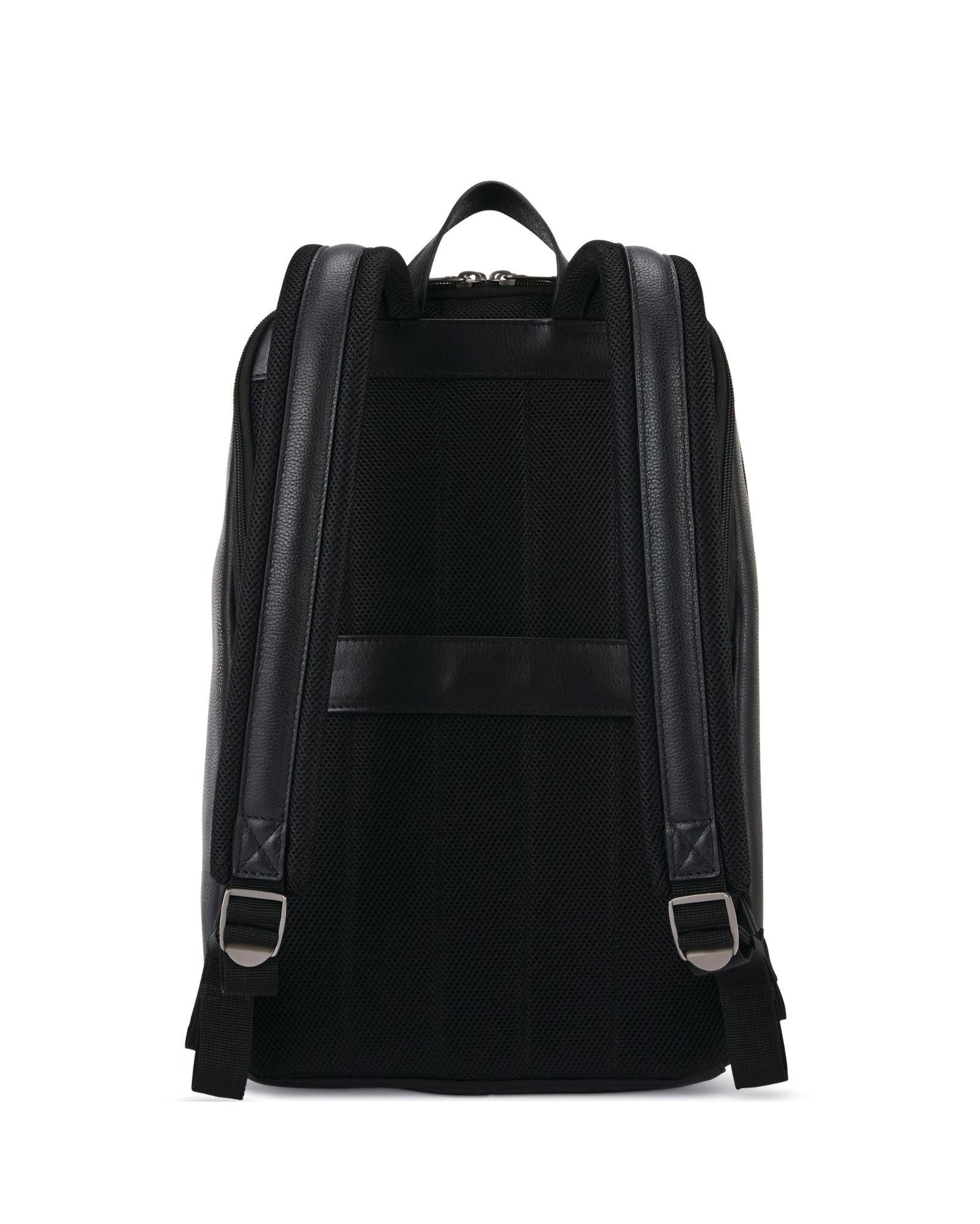 Samsonite Classic Leather Business Slim Laptop Backpack - 17L - Black Back Image 2
