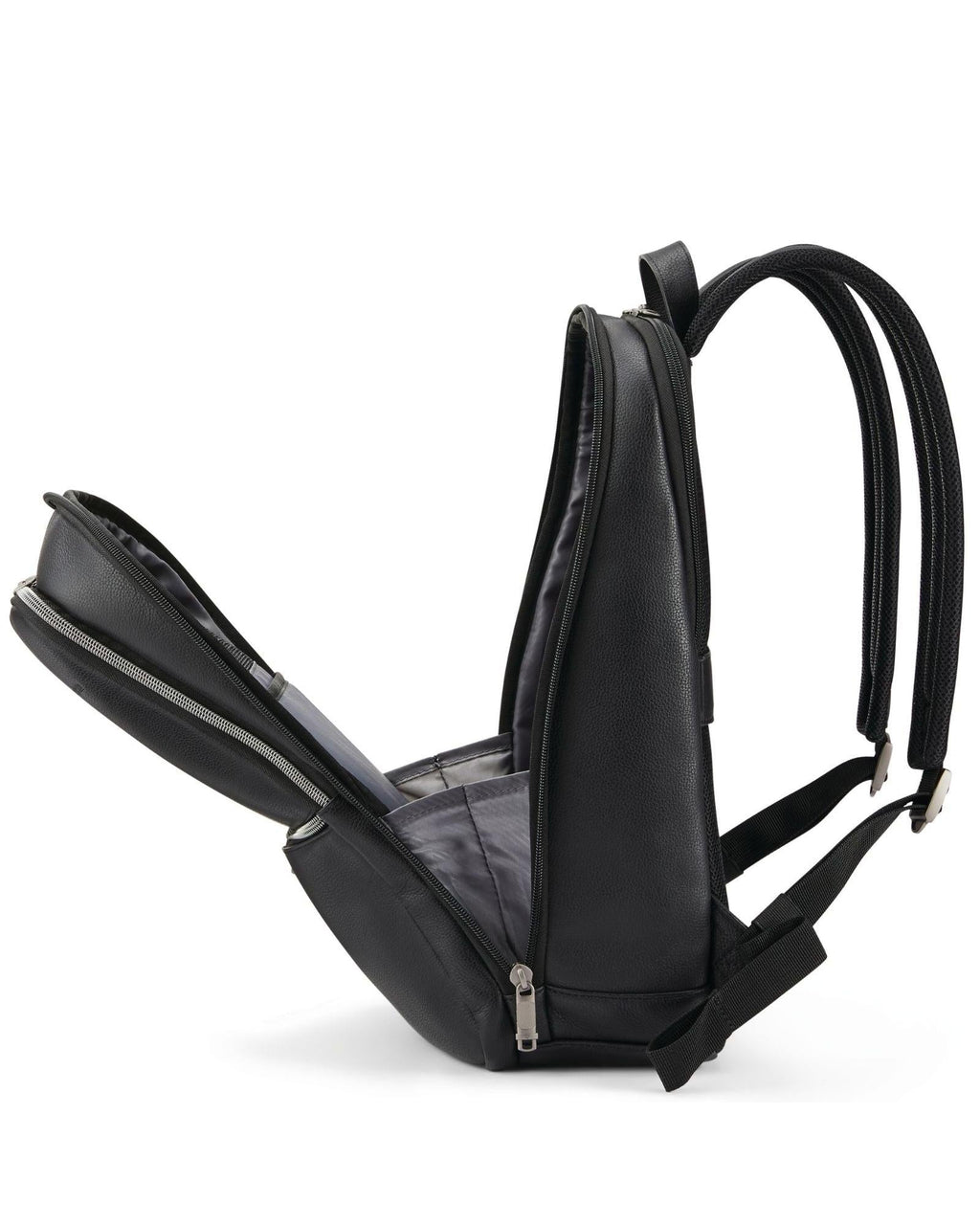 Samsonite Classic Leather Business Slim Laptop Backpack - 17L - Black Interior Back Image 4