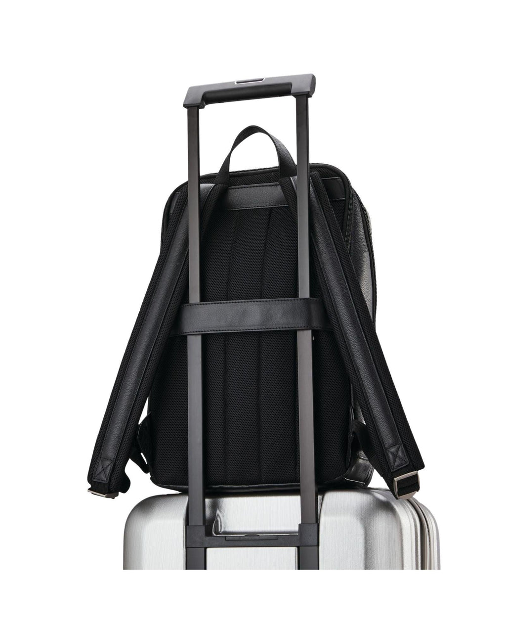 Samsonite Classic Leather Business Slim Laptop Backpack - 17L - Black Back Image 7