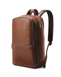 Samsonite Classic Leather Business Slim Laptop Backpack - 17L - Cognac Front Left Image 1
