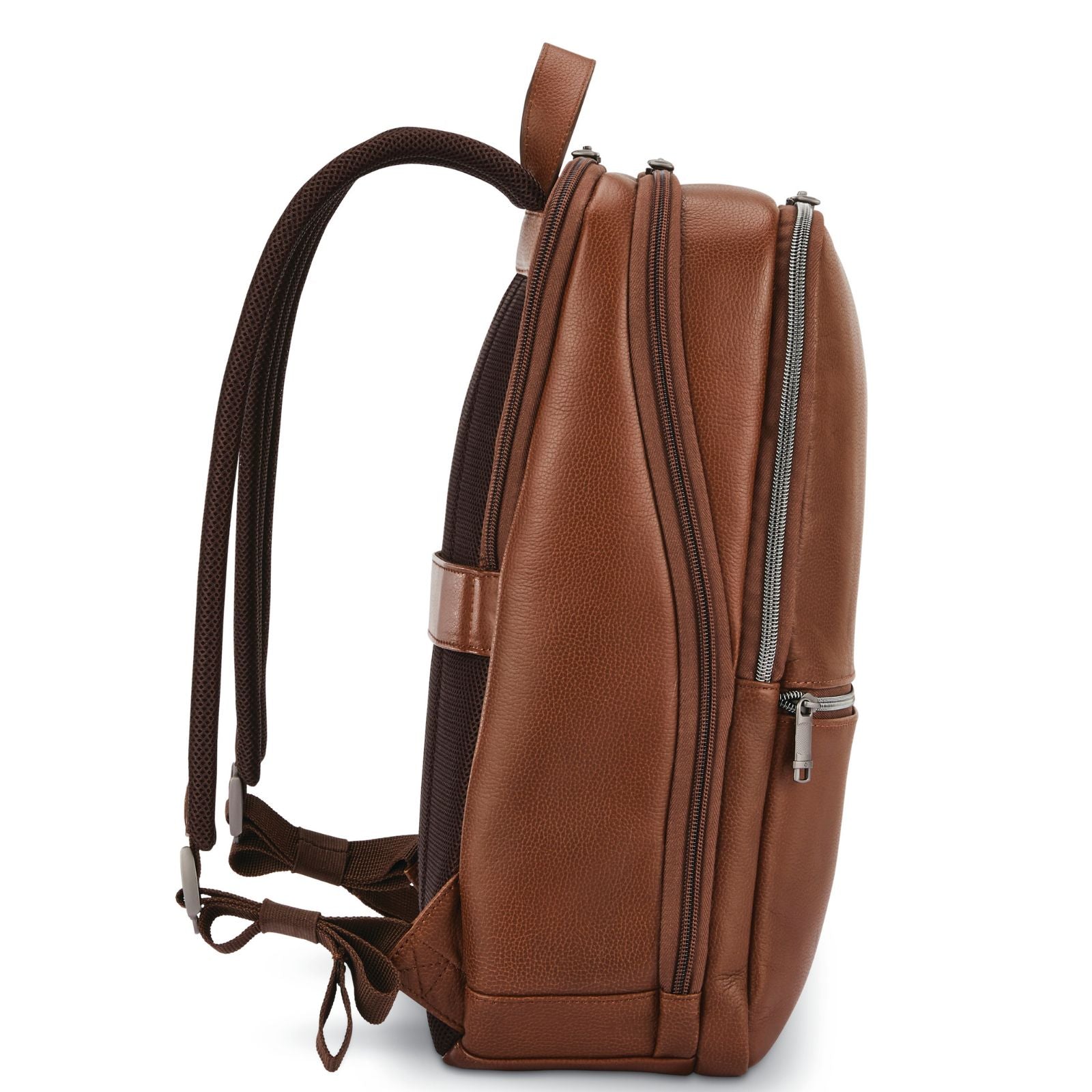 Samsonite Classic Leather Business Slim Laptop Backpack - 17L - Cognac