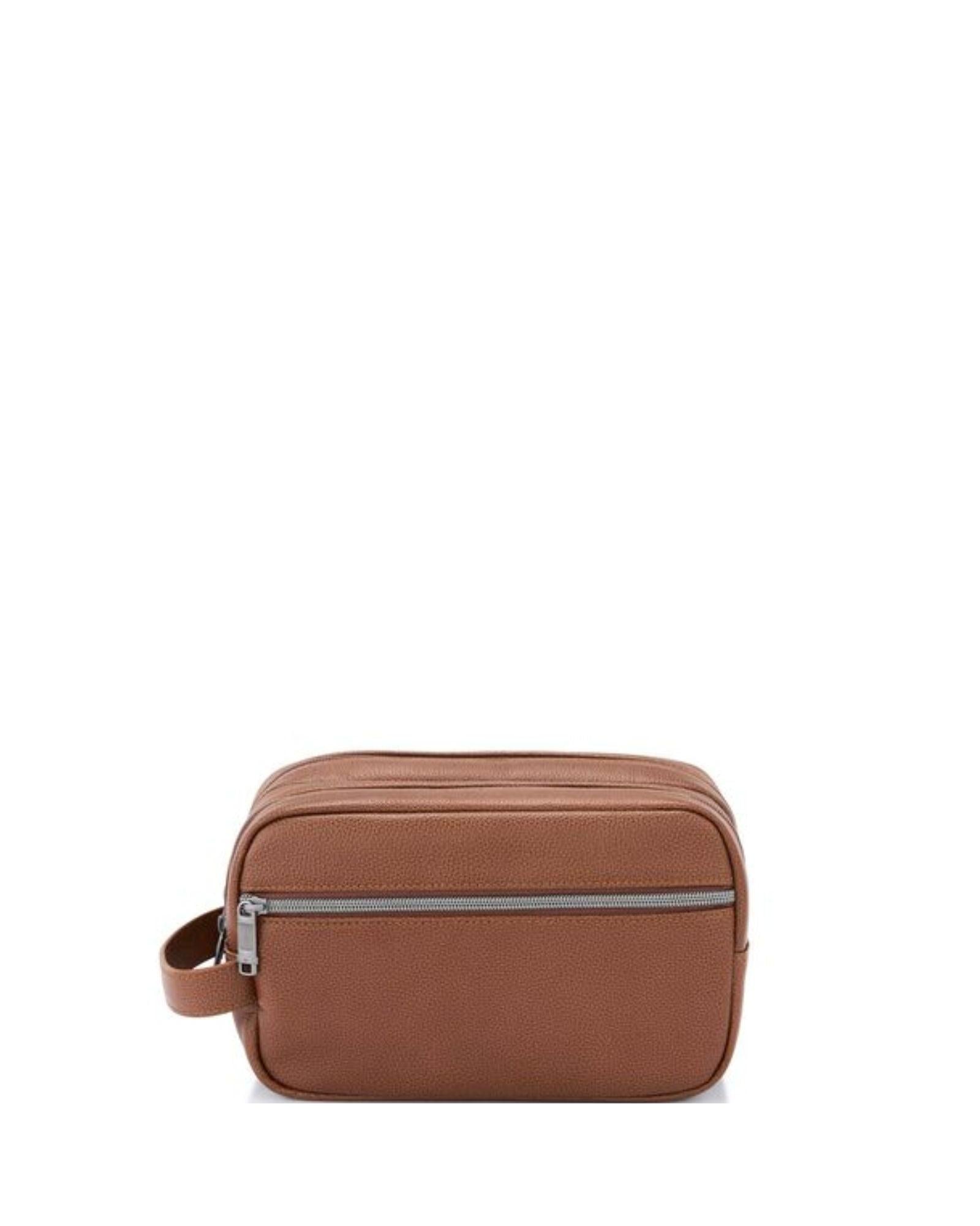 Samsonite Classic Leather Travel Toiletry Kit - Cognac Front Image 2