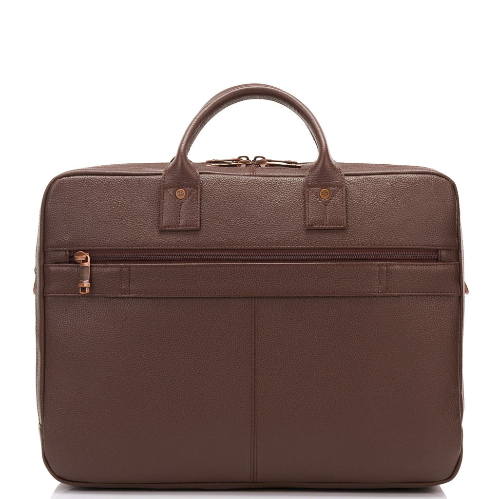 Samsonite Classic Leather Toploader Laptop Briefcase - Chocolate