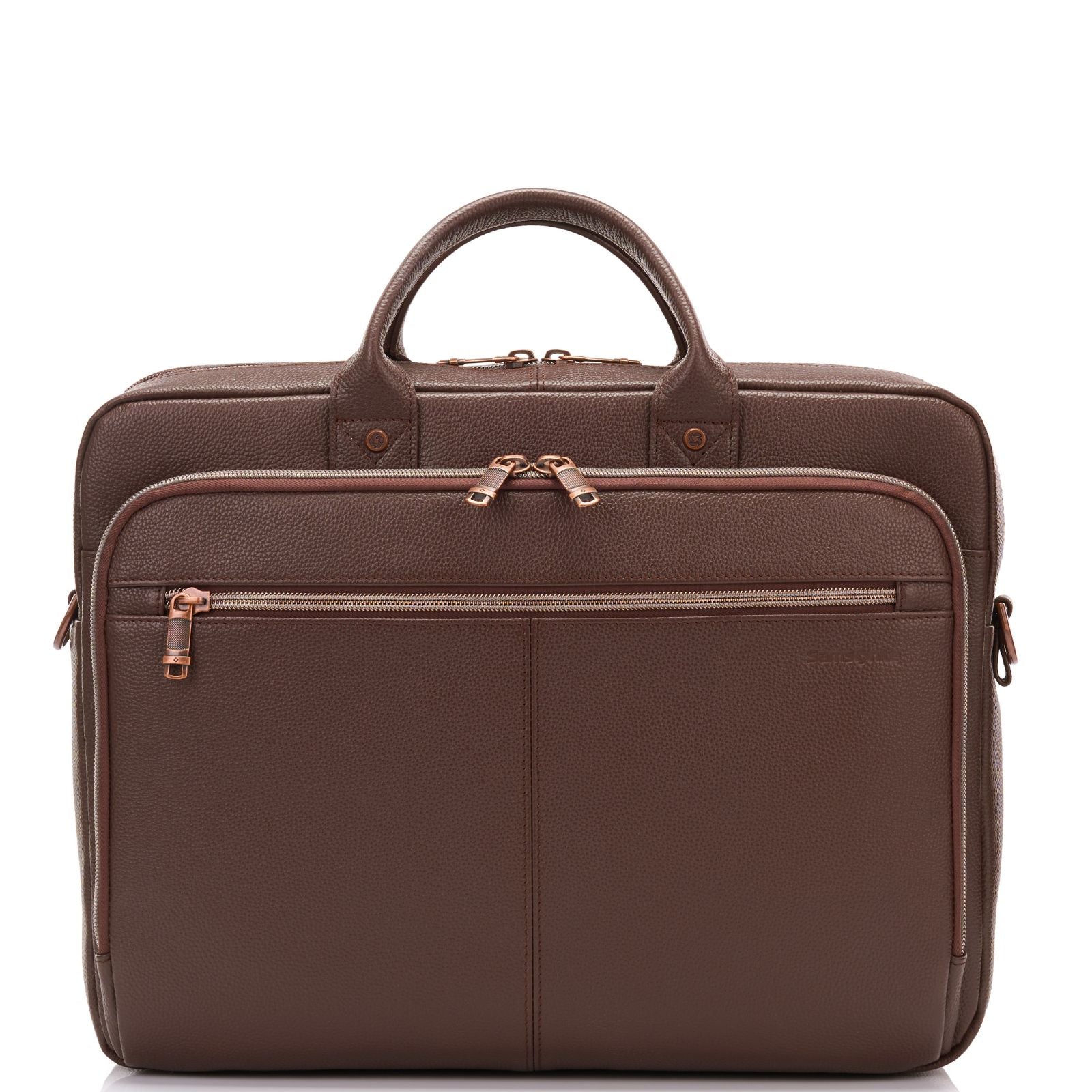 Samsonite Classic Leather Toploader Laptop Briefcase - Chocolate