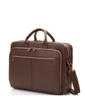 Samsonite Classic Leather Toploader Laptop Briefcase - Chocolate Front Right Image 1