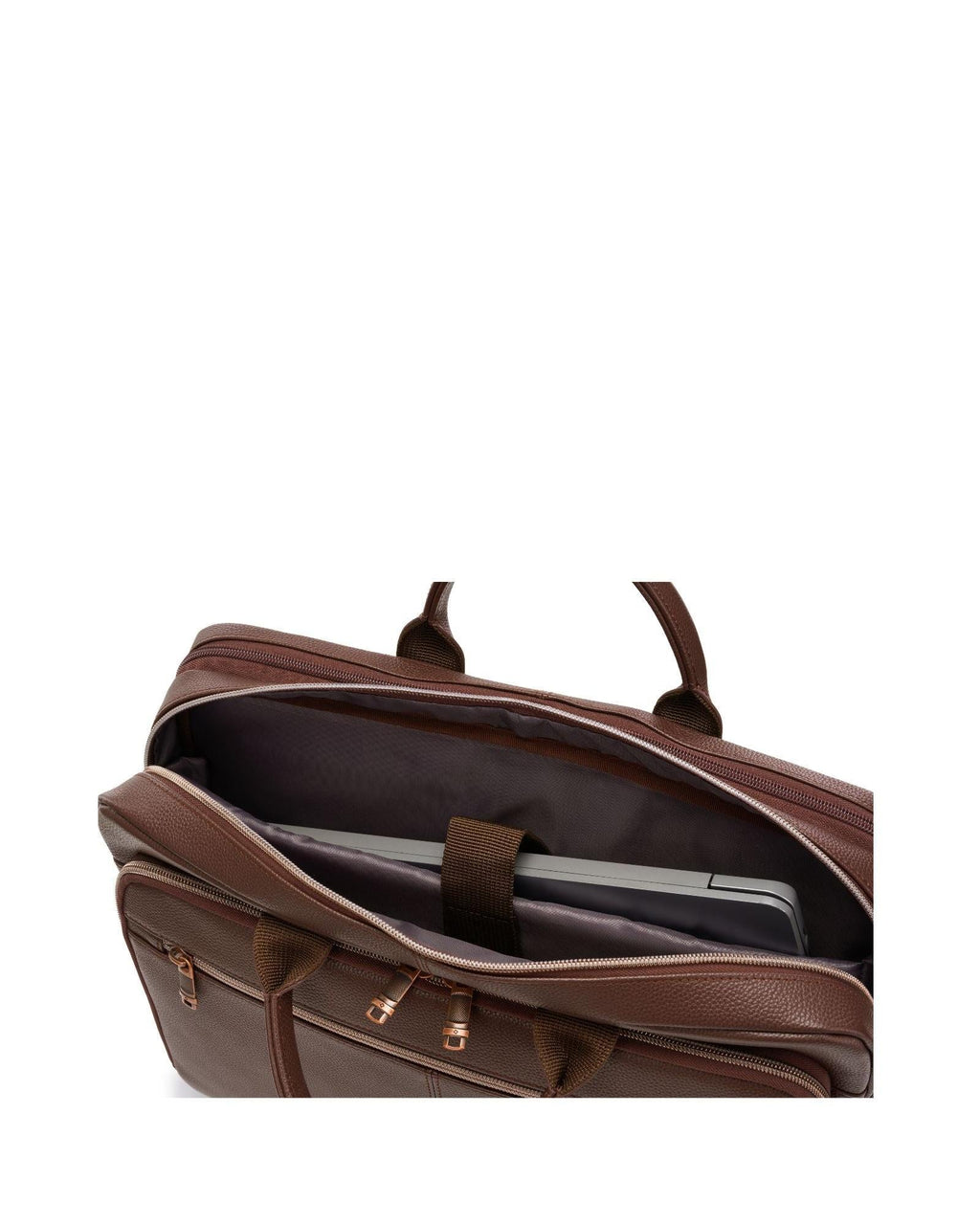 Samsonite Classic Leather Toploader Laptop Briefcase - Chocolate Interior Image 6