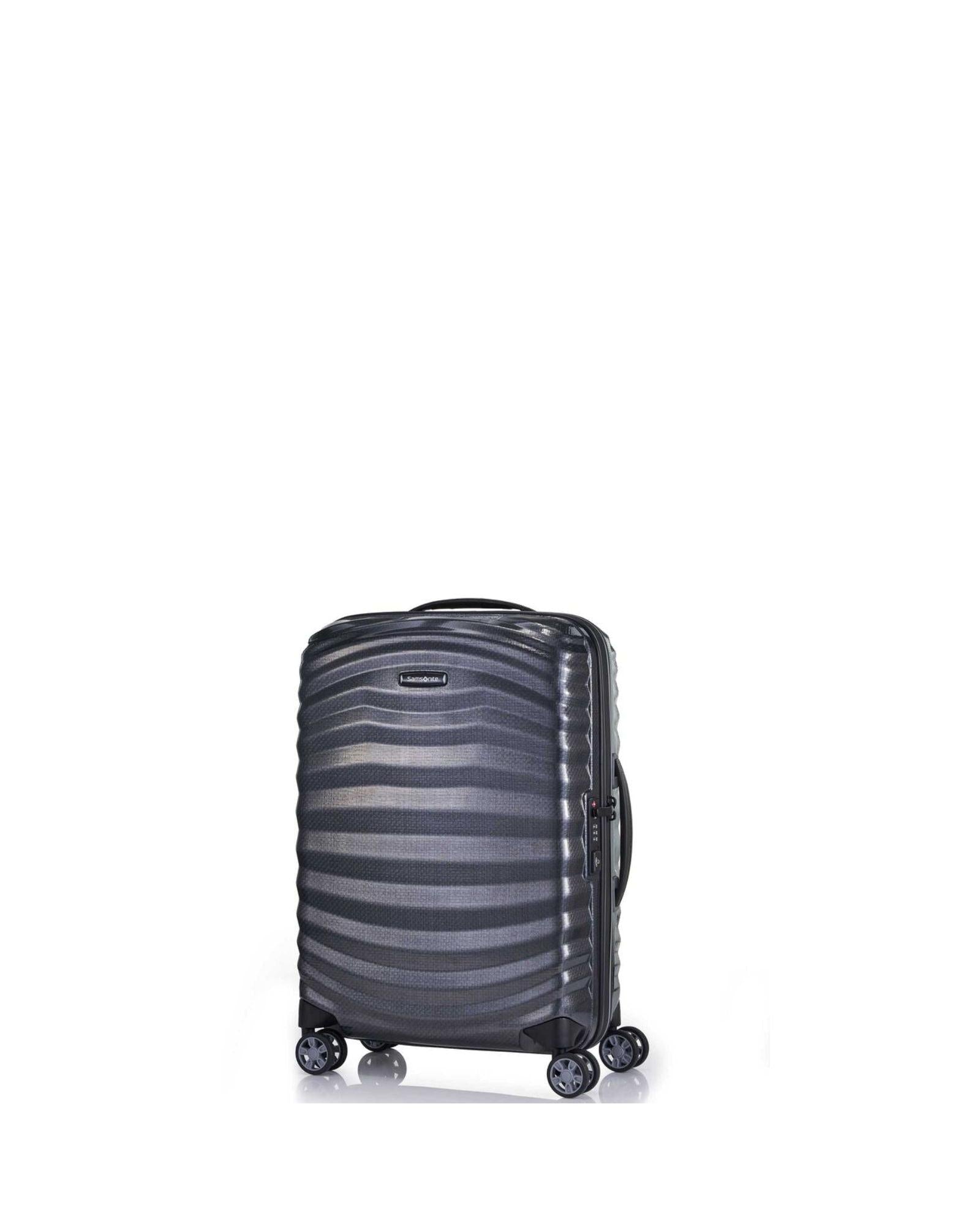 Samsonite Lite-Shock Sport Hardside Carry-On Spinner Suitcase - 55cm - Black Front Left Image 1
