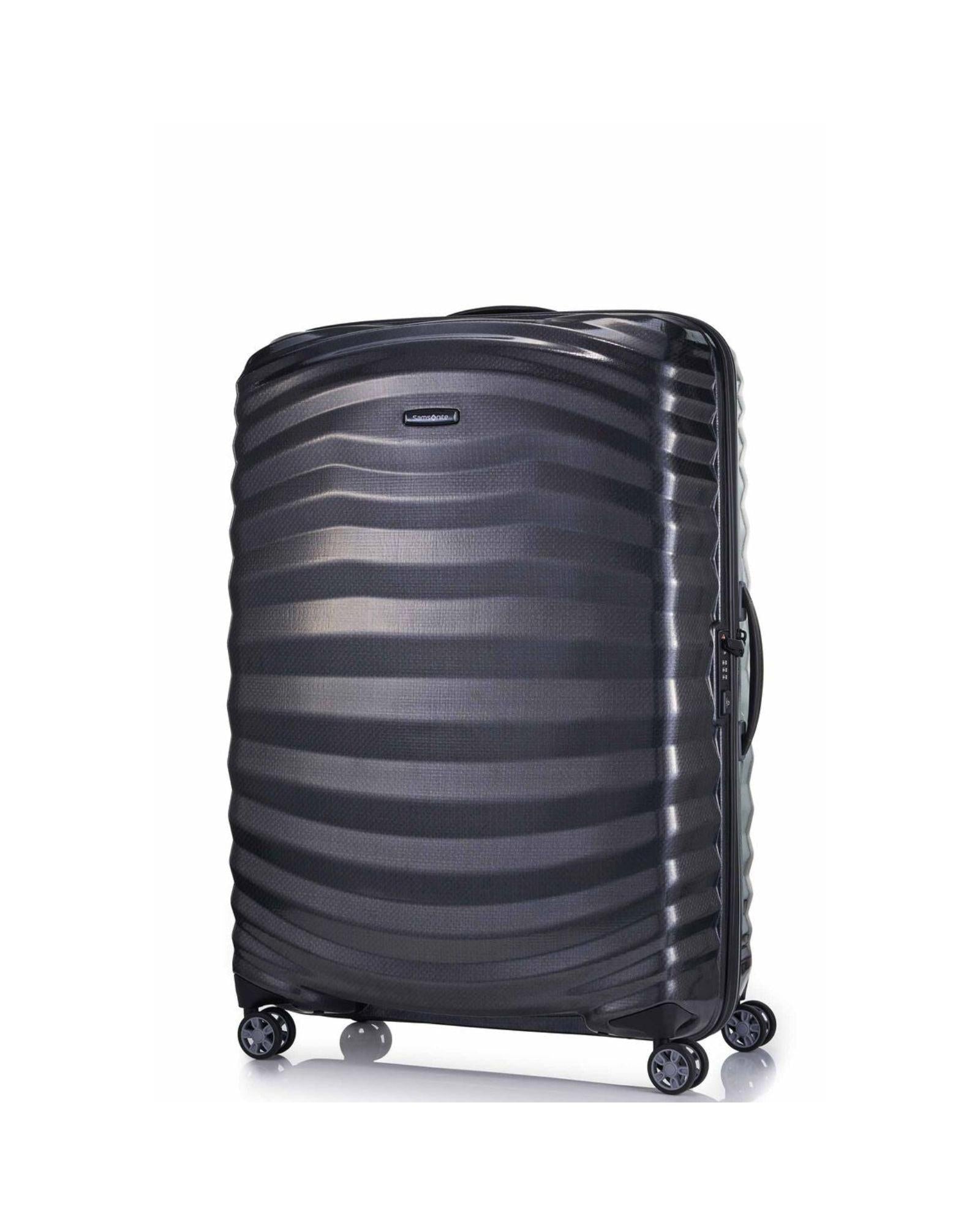 Samsonite Lite-Shock Sport Hardside Large Spinner Suitcase - 81cm - Black Front Left Image 1
