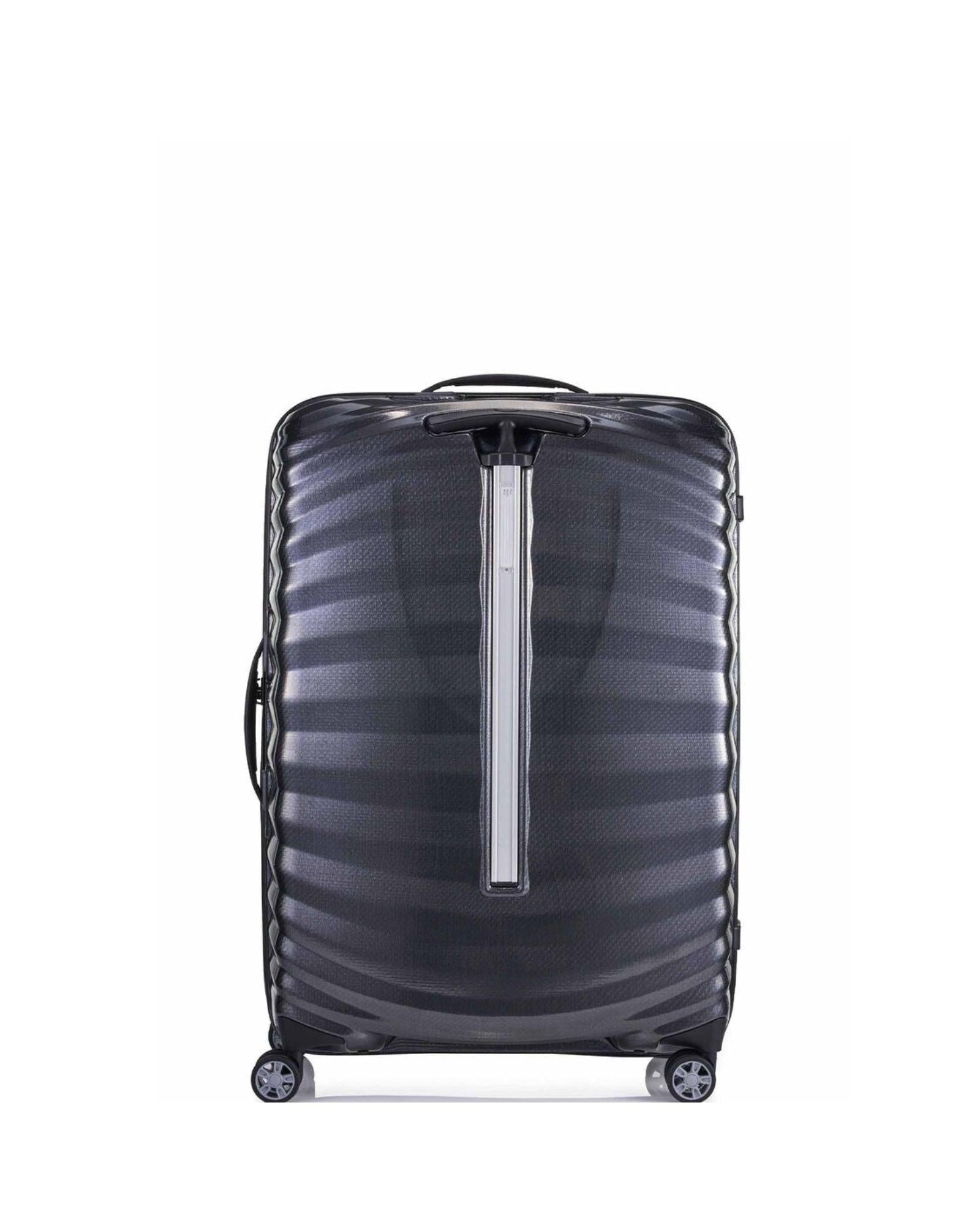 Samsonite Lite-Shock Sport Hardside Medium Spinner Suitcase - 75cm - Black Back Image 3