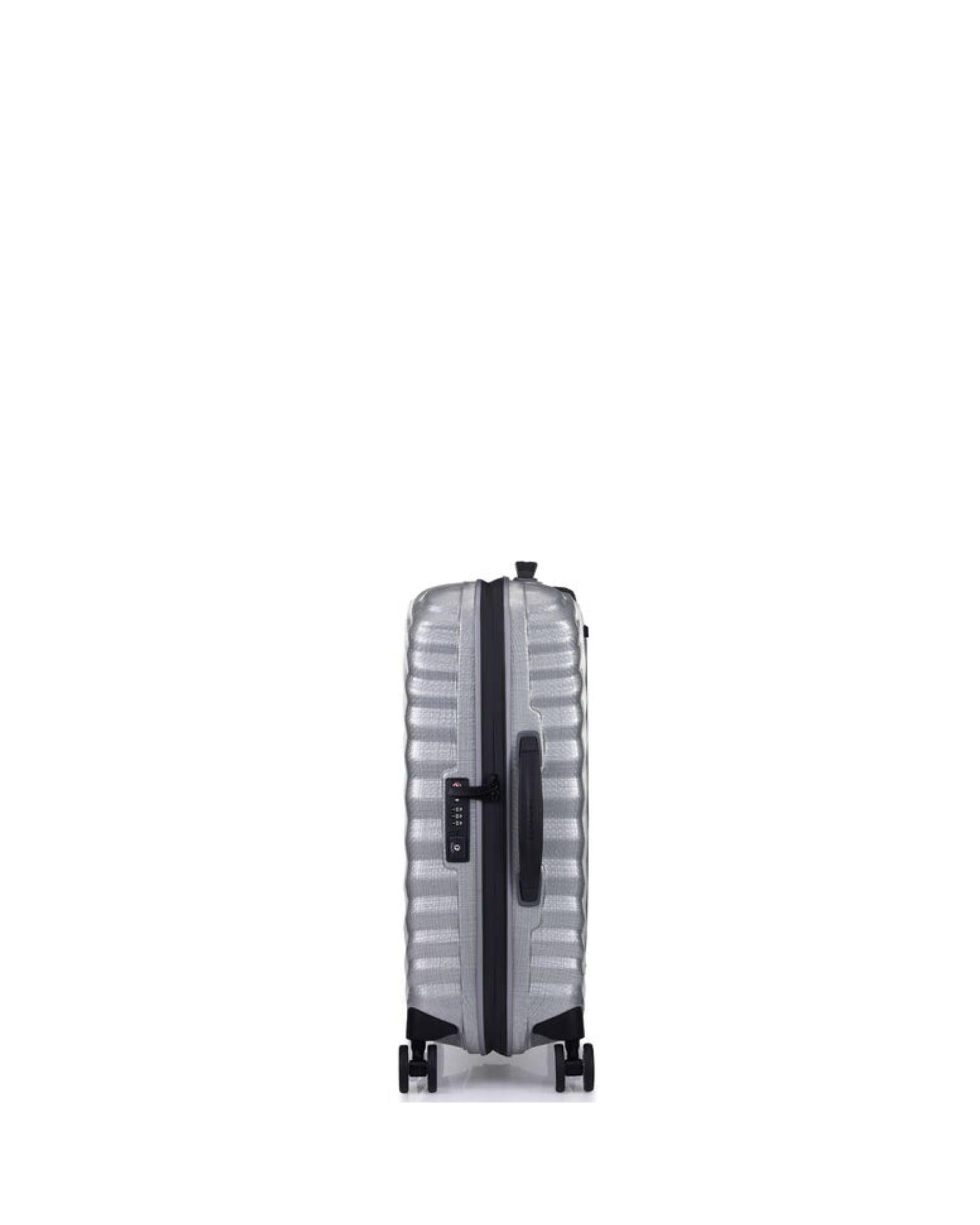 Samsonite Lite-Shock Sport Hardside Carry-On Spinner Suitcase - 55cm - Silver Front Image 4