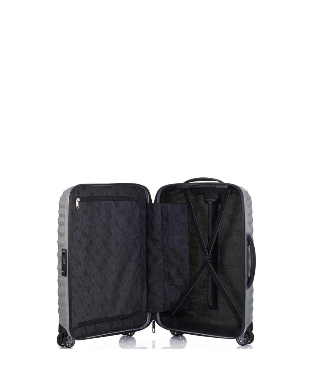 Samsonite Lite-Shock Sport Hardside Carry-On Spinner Suitcase - 55cm - Silver Interior Image 6