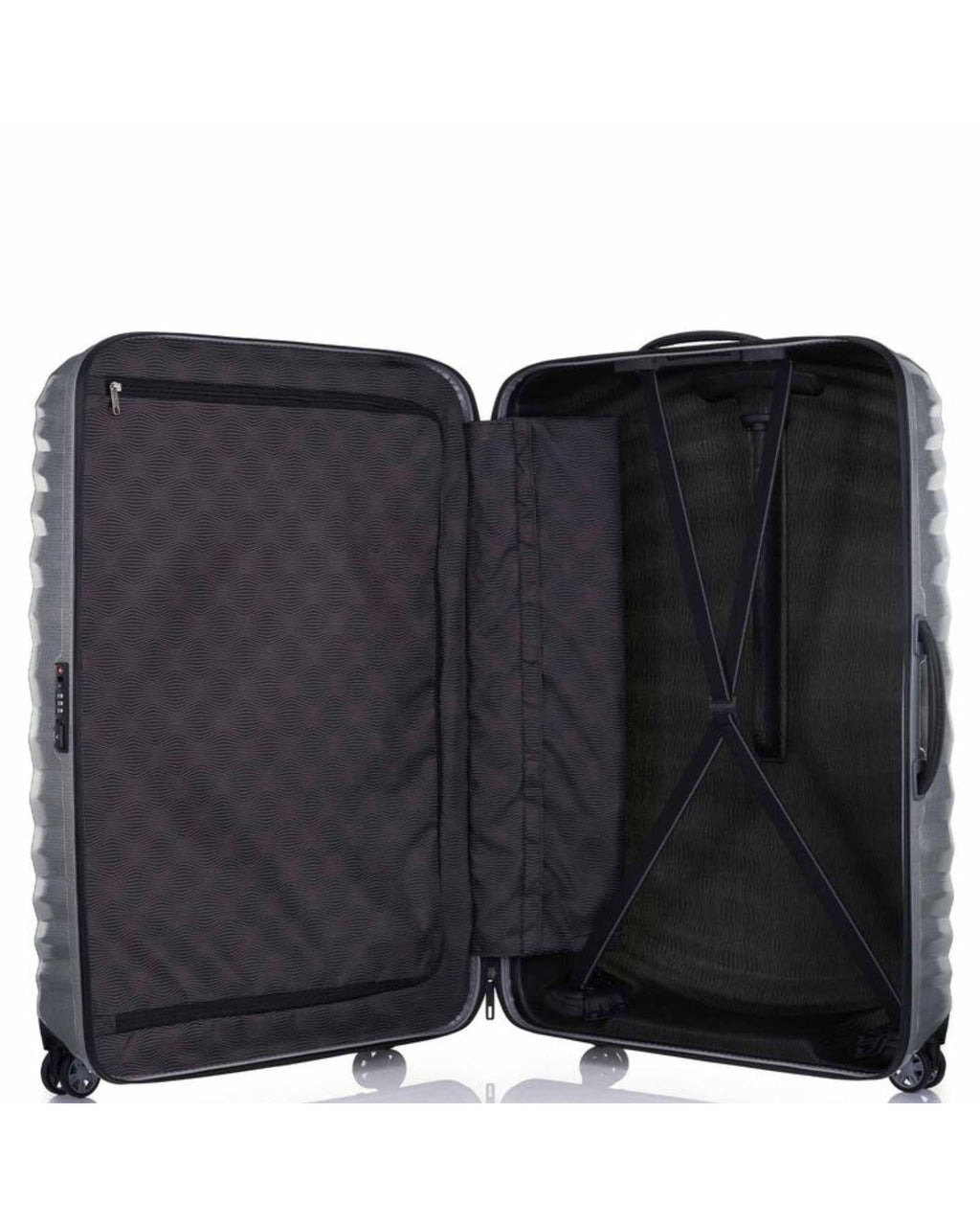 Samsonite Lite-Shock Sport Hardside Large Spinner Suitcase - 81cm - Silver Interior Image 6