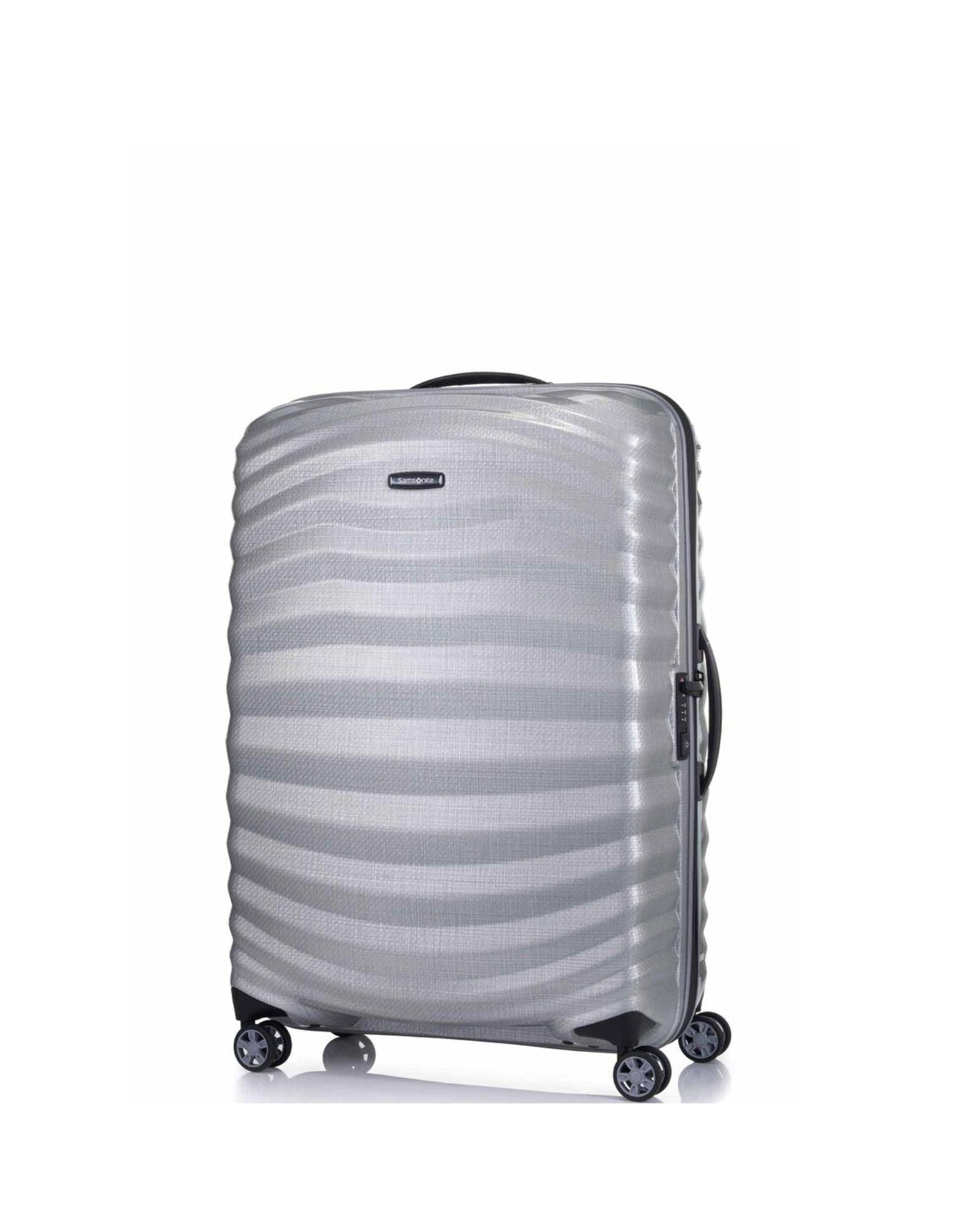 Samsonite Lite-Shock Sport Hardside Medium Spinner Suitcase - 75cm - Silver Front Left Image 1