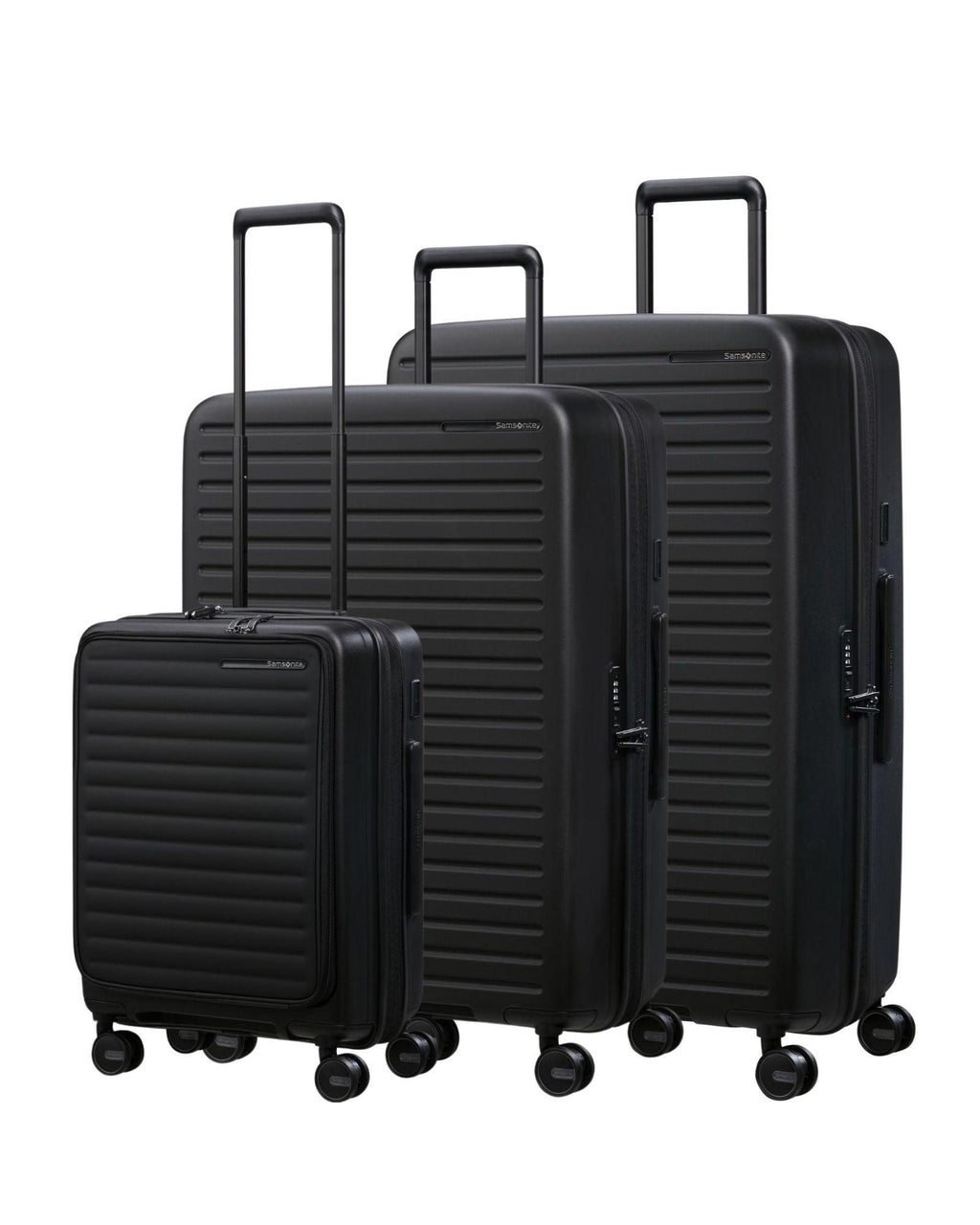 Samsonite Restackd Expandable 3-Piece Spinner Luggage Set - Black Image 1