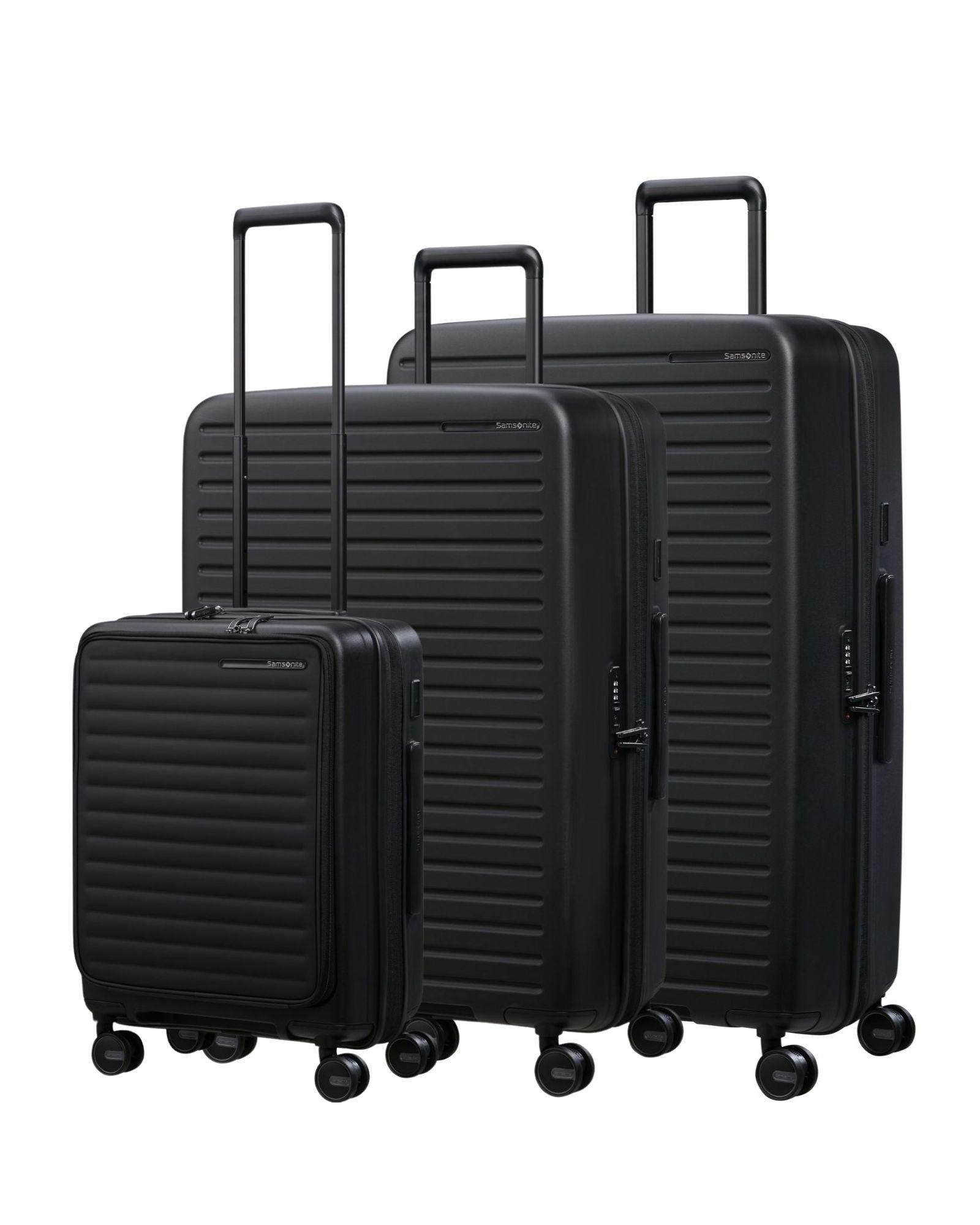 Samsonite Restackd Expandable 3-Piece Spinner Luggage Set - Black Image 1