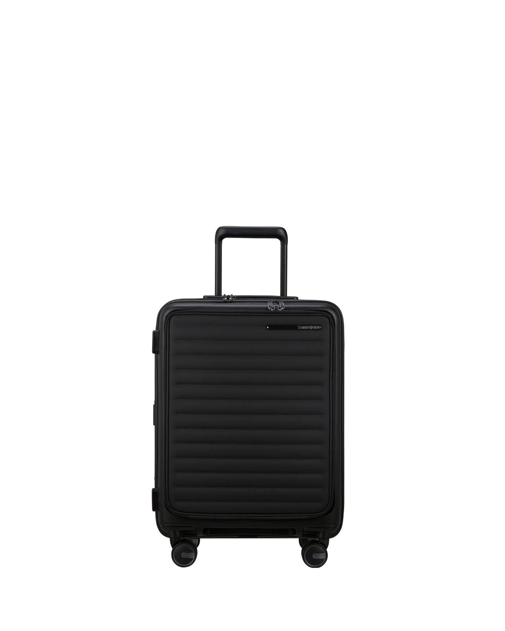 Samsonite Restackd Expandable Easy Access Carry-On Spinner Suitcase - 55cm - Black Front Image 2