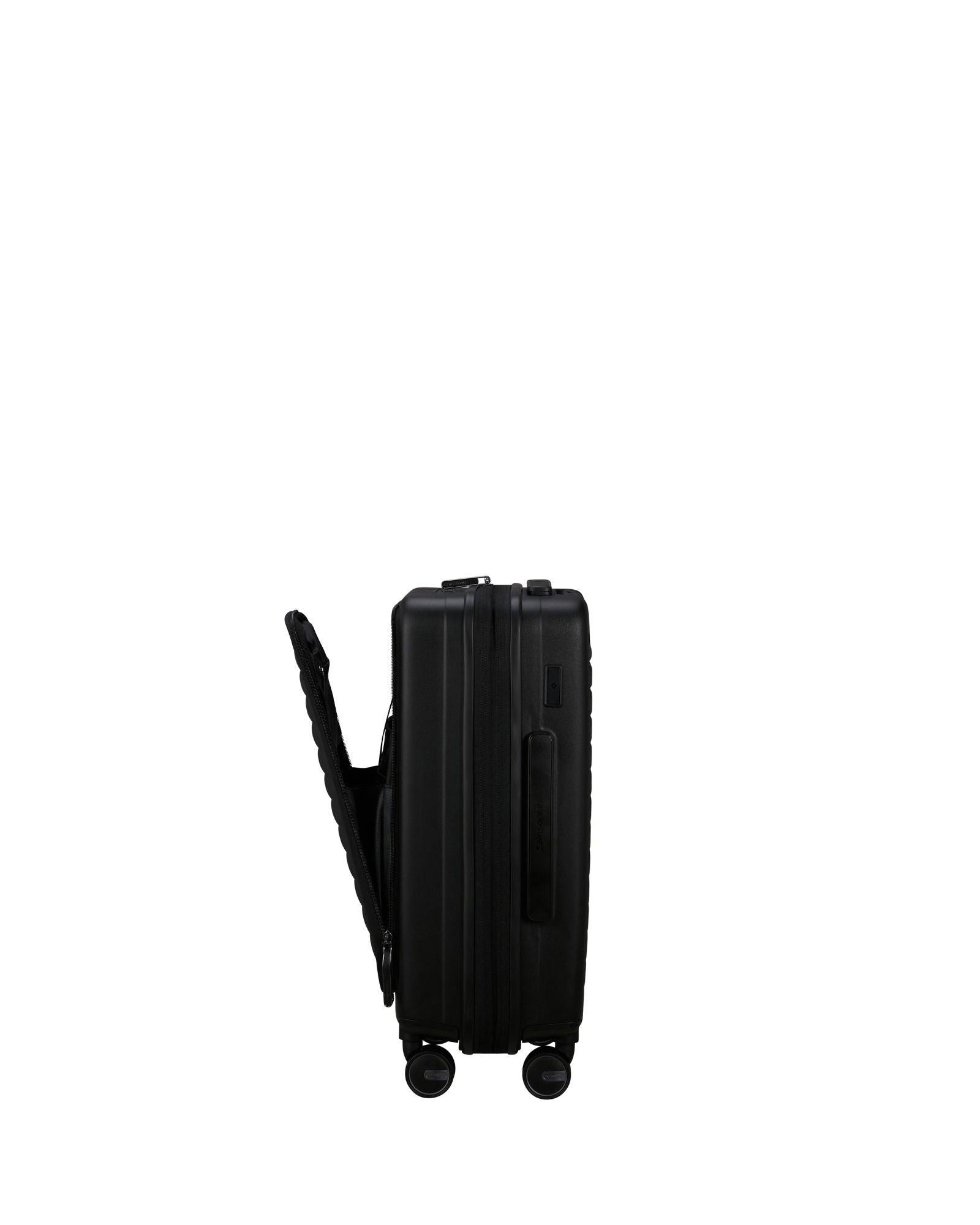 Samsonite Restackd Expandable Easy Access Carry-On Spinner Suitcase - 55cm - Black Front Image 4