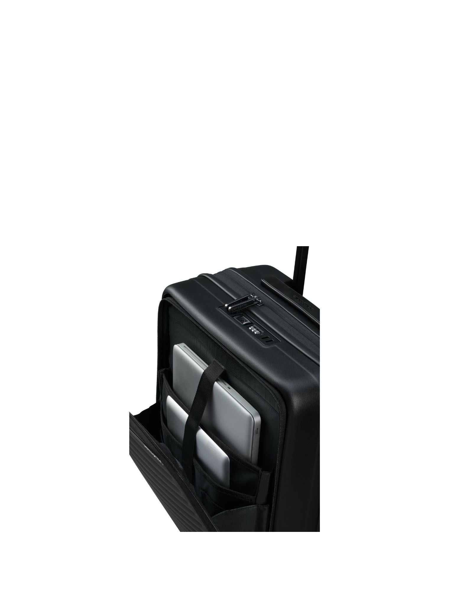 Samsonite Restackd Expandable Easy Access Carry-On Spinner Suitcase - 55cm - Black Front Image 5