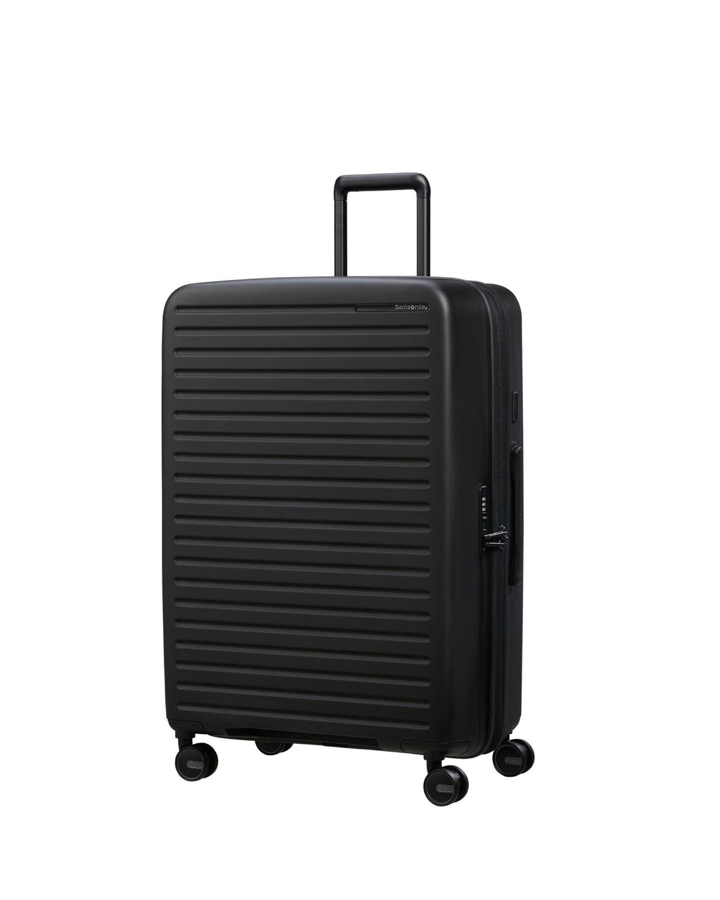 Samsonite Restackd Expandable Large Spinner Suitcase - 75cm - Black Front Right Image 1