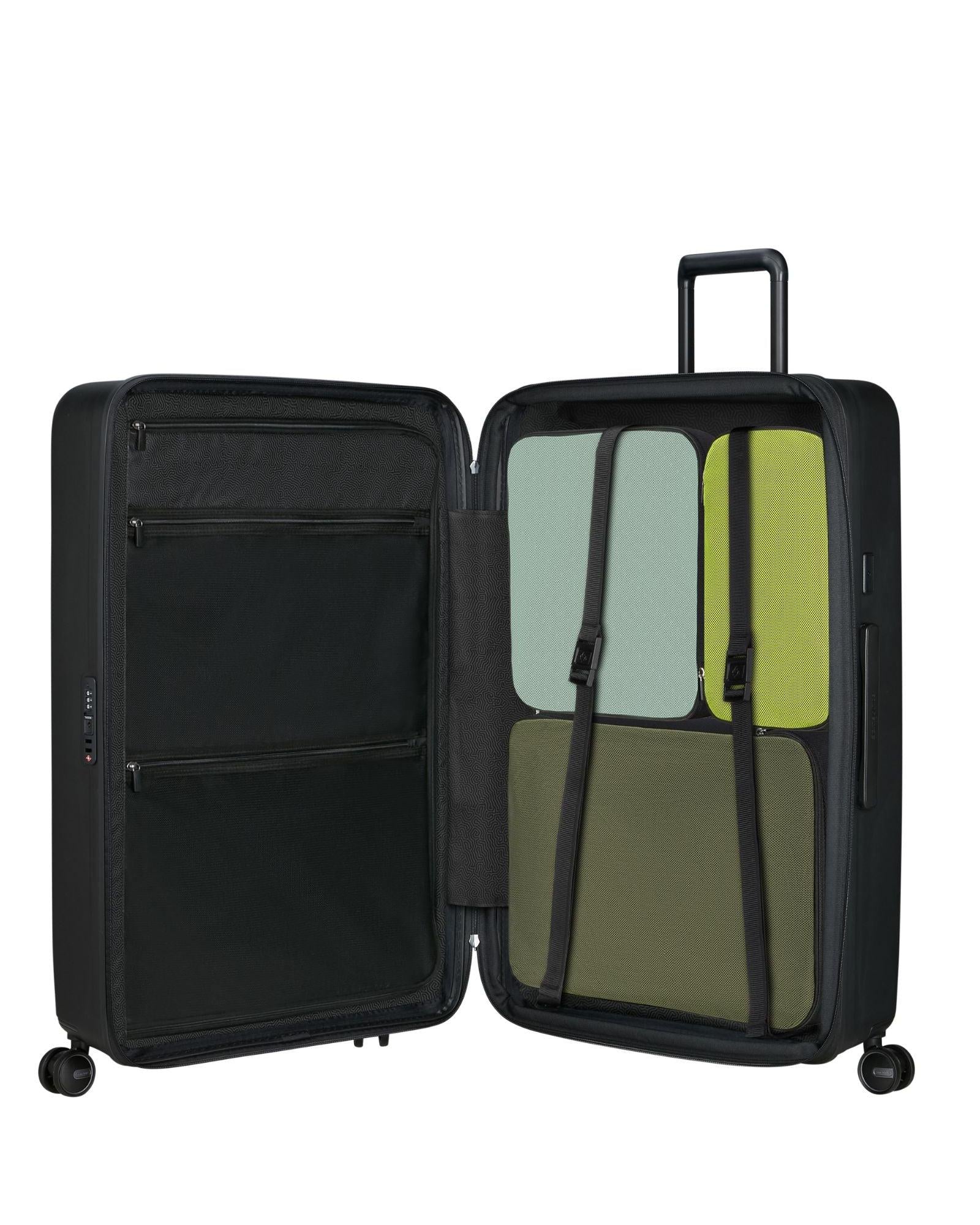 Samsonite Restackd Expandable 3-Piece Spinner Luggage Set - Black Interior Image 8