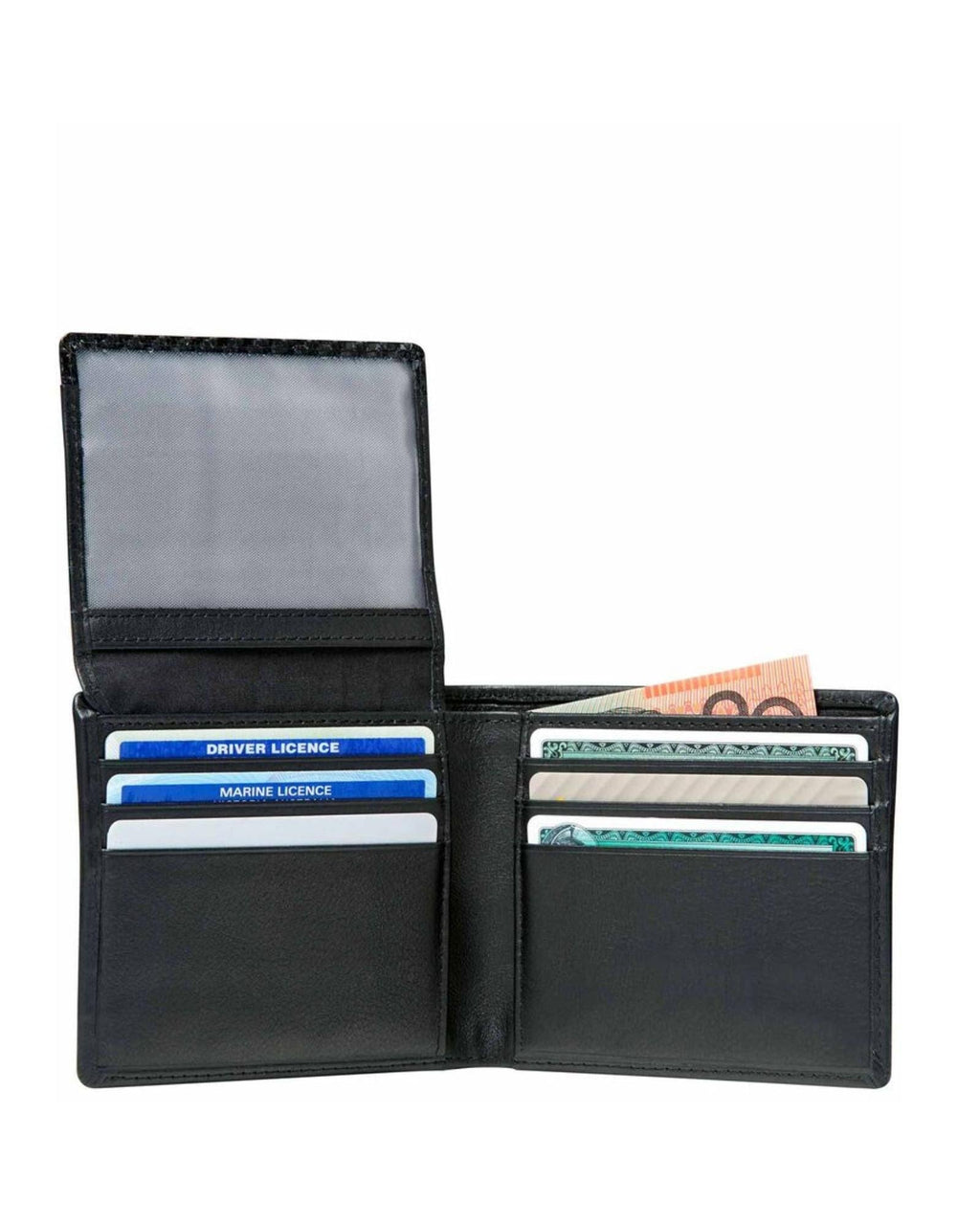 Samsonite RFID DLX Leather Wallet with ID + 9CC - Black Interior Image 2