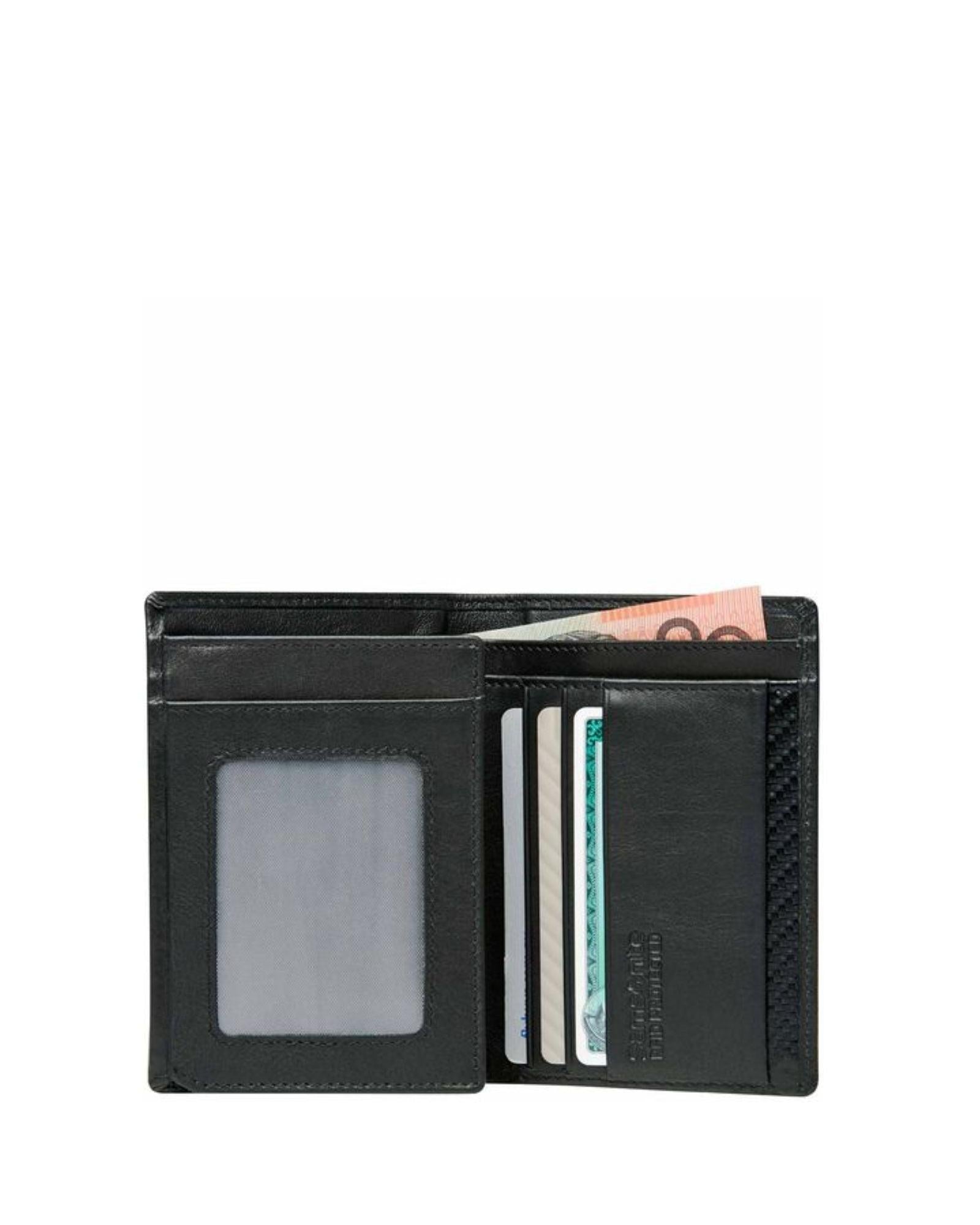 Samsonite RFID DLX Leather Wallet with ID + 4CC - Black Interior Image 3