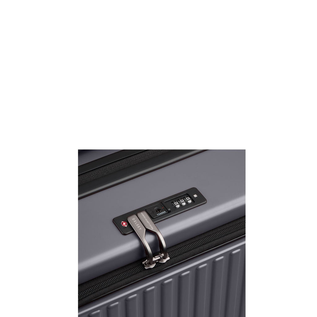 Delsey Securitime Hardside Top Opening Large Spinner Suitcase - 77cm - Anthracite