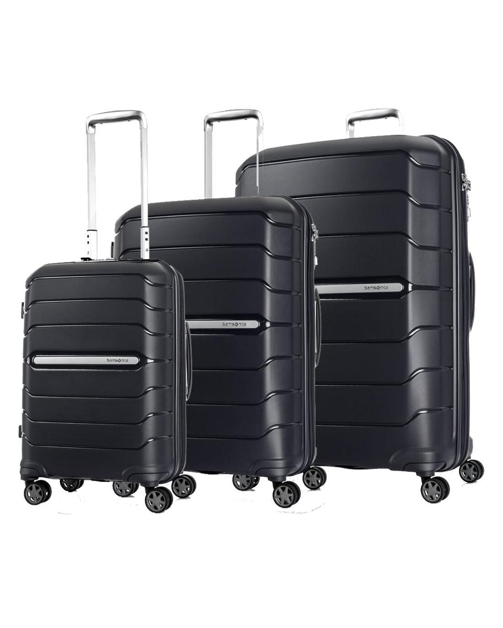 Samsonite Oc2lite Expandable Hardside 3-Piece Spinner Luggage Set - Black Front Right Image 1