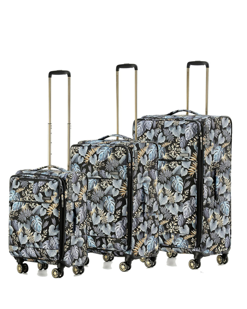Tosca So Lite Softside Spinner Luggage Set - Golden Palm Front Right Image 1