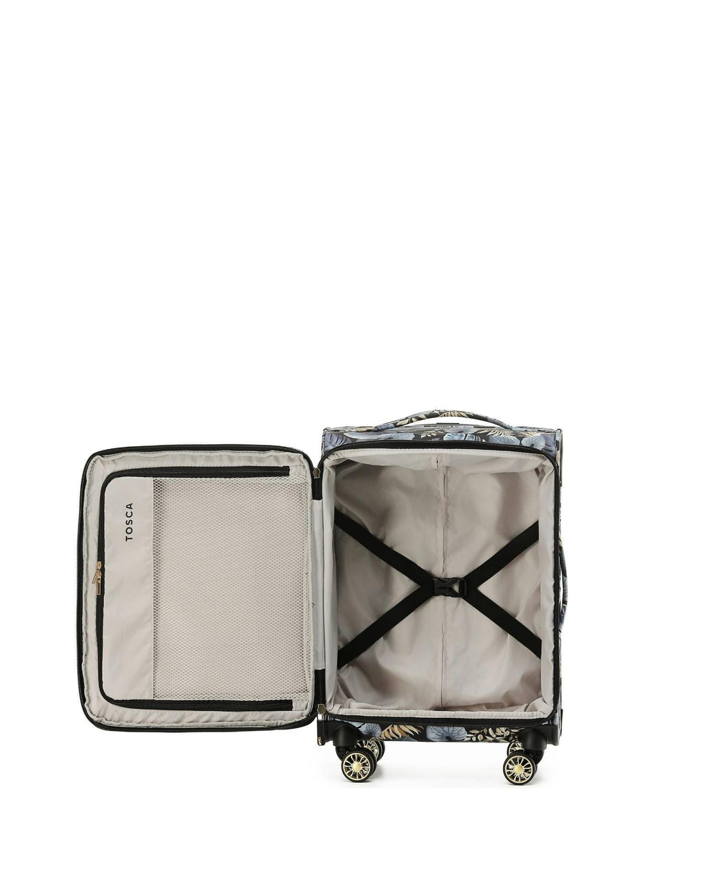 Tosca So Lite Expandable Softside Carry-On Spinner Suitcase - 54cm - Golden Palm Interior Image 4