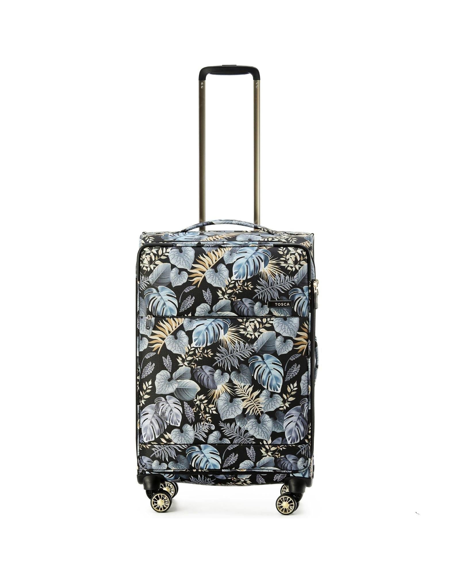 Tosca So Lite Expandable Softside Medium Spinner Suitcase - 67cm - Golden Palm Front Image 2