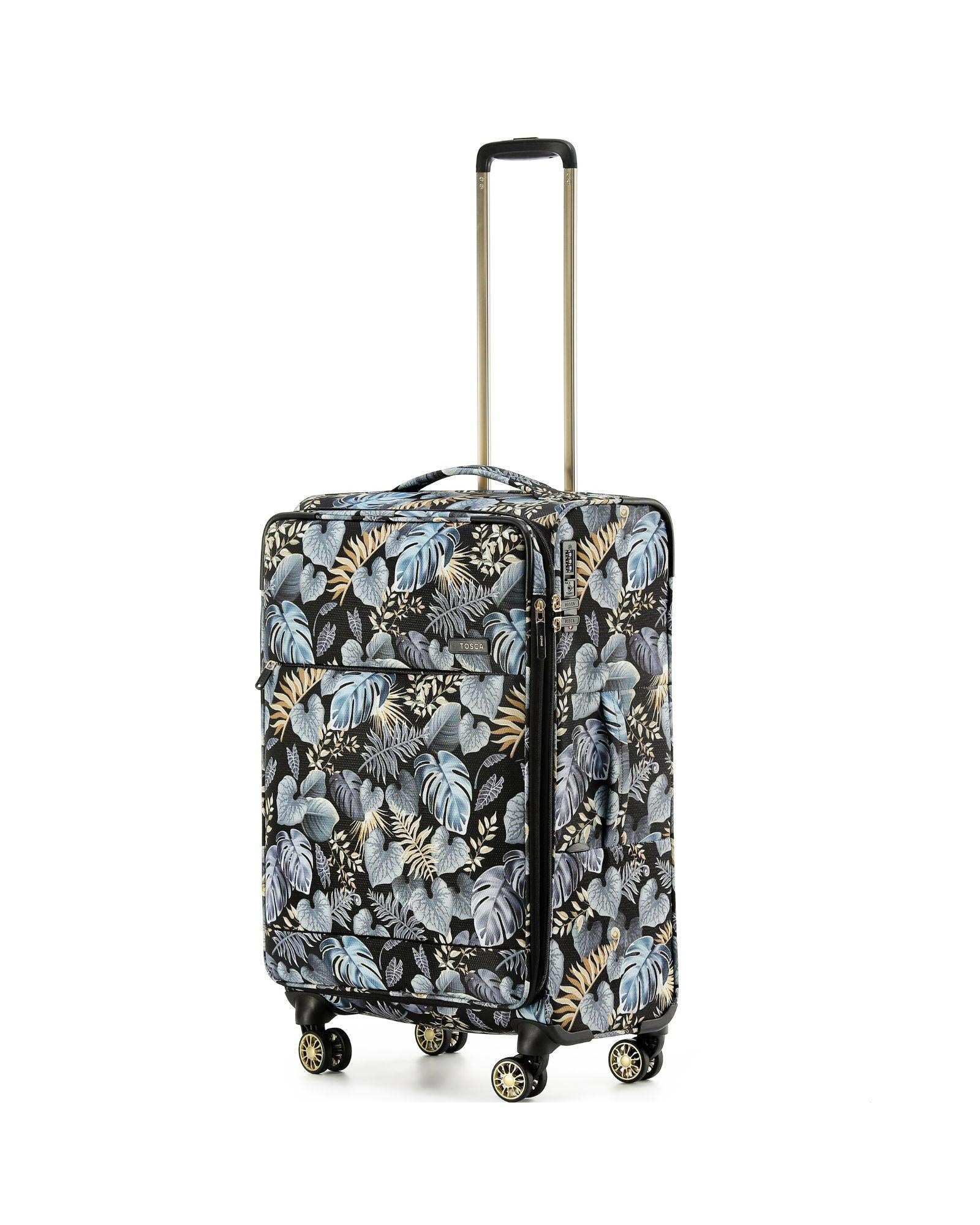 Tosca So Lite Expandable Softside Medium Spinner Suitcase - 67cm - Golden Palm Front Right Image 1
