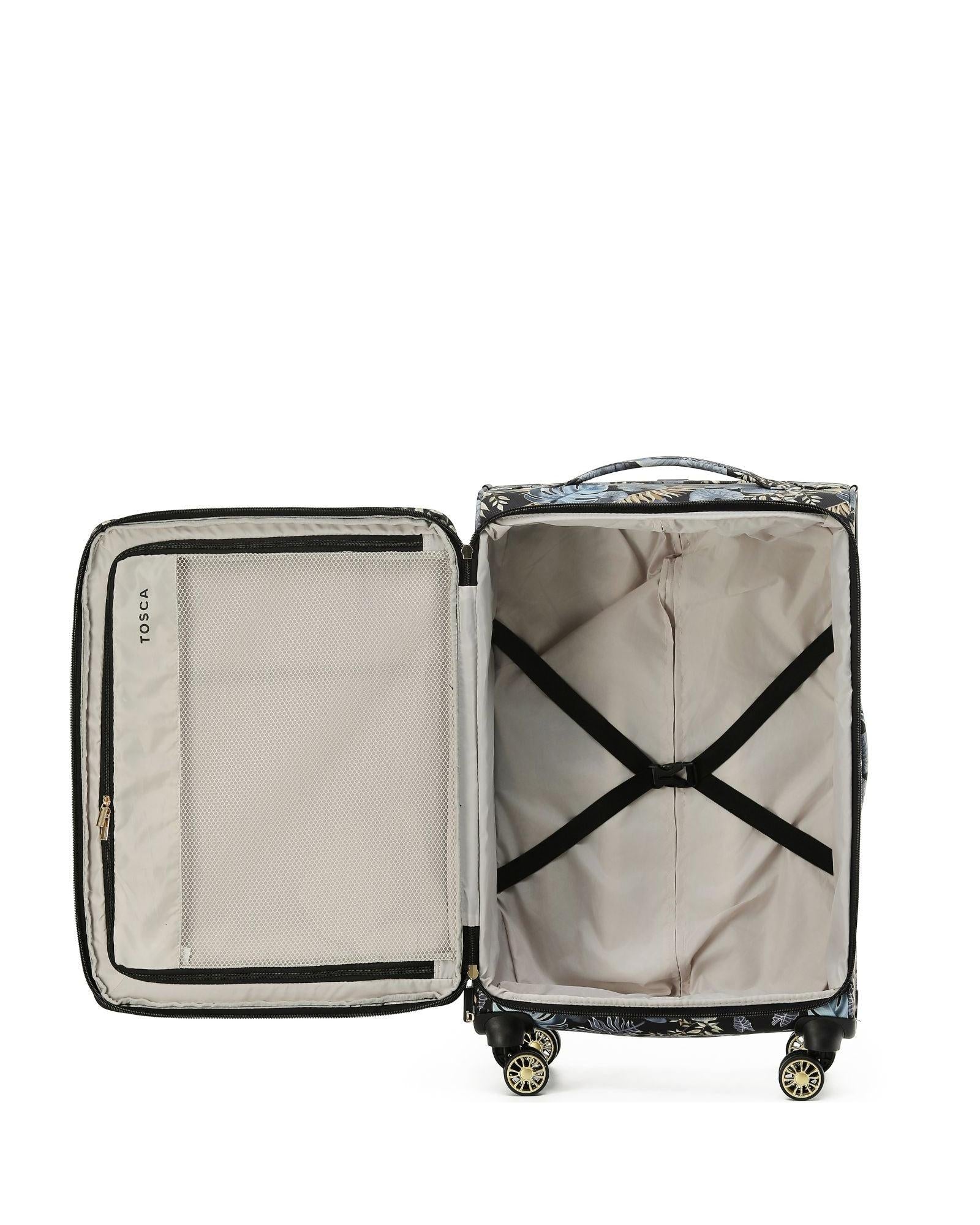 Tosca So Lite Softside Spinner Luggage Set - Golden Palm Interior Image 4
