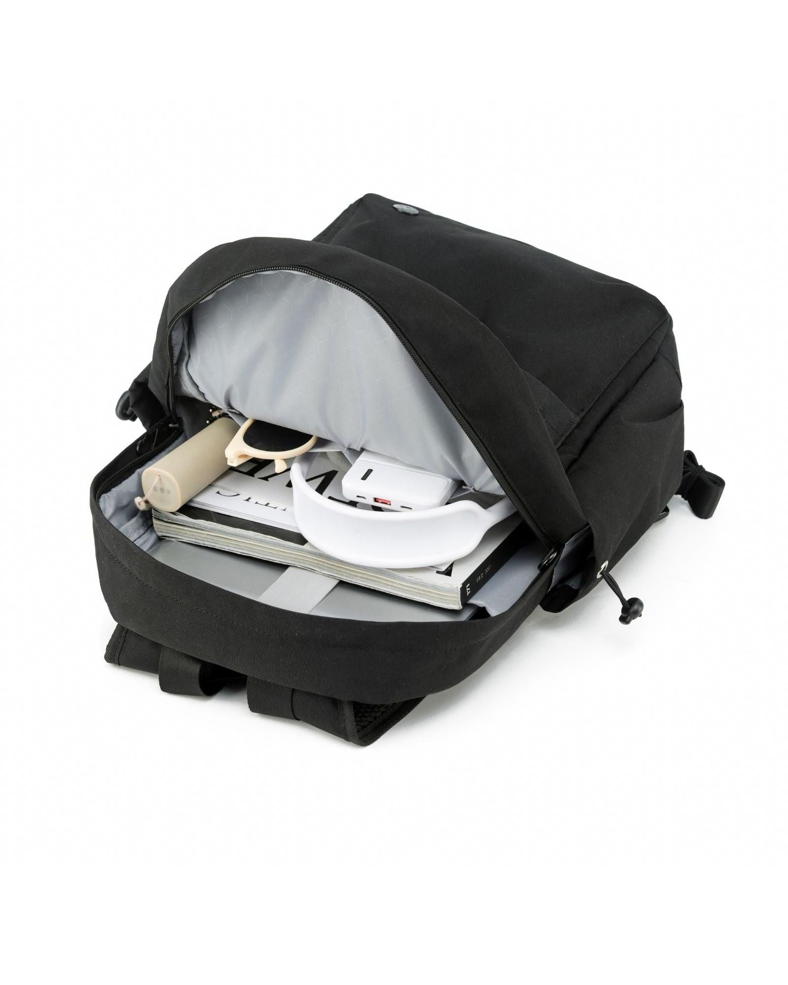 Tosca Anti-Theft Large Backpack - Black Interior Back Image 3