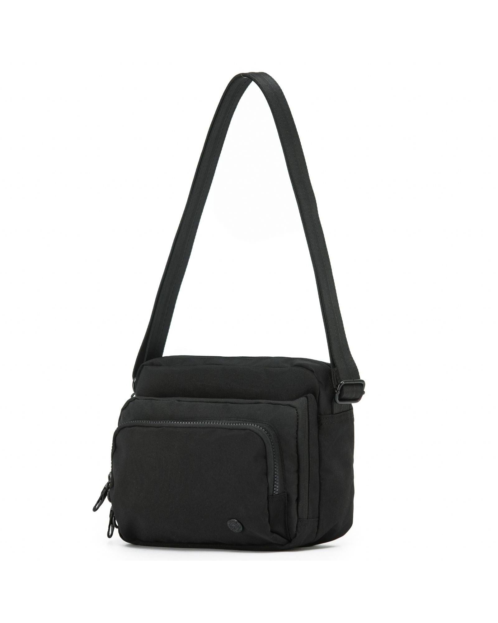 Tosca Anti-Theft Shoulder Bag with Triple Front Pockets - Black Front Right Image 1