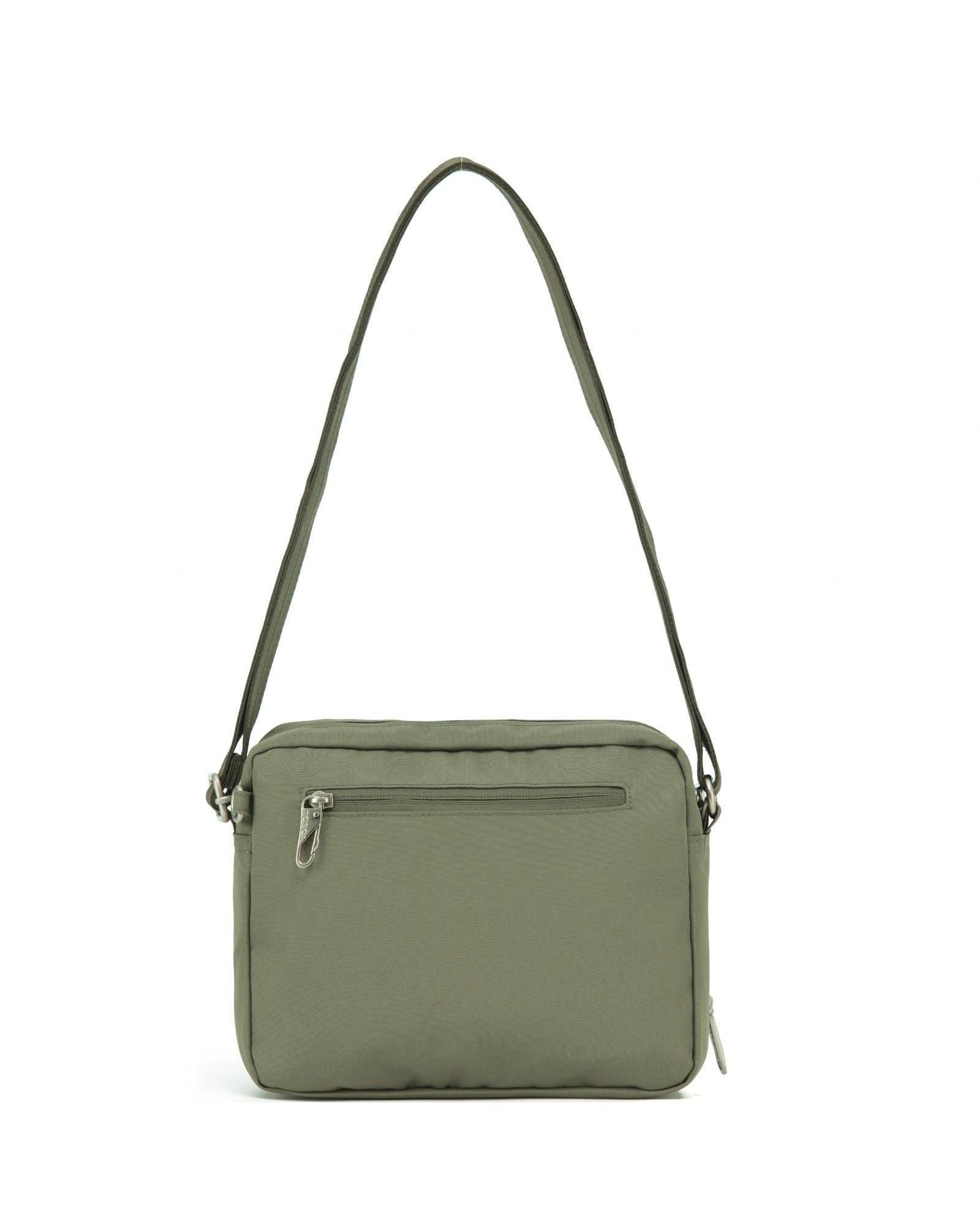 Tosca Anti-Theft Shoulder Bag with Triple Front Pockets - Taupe Back Image 2