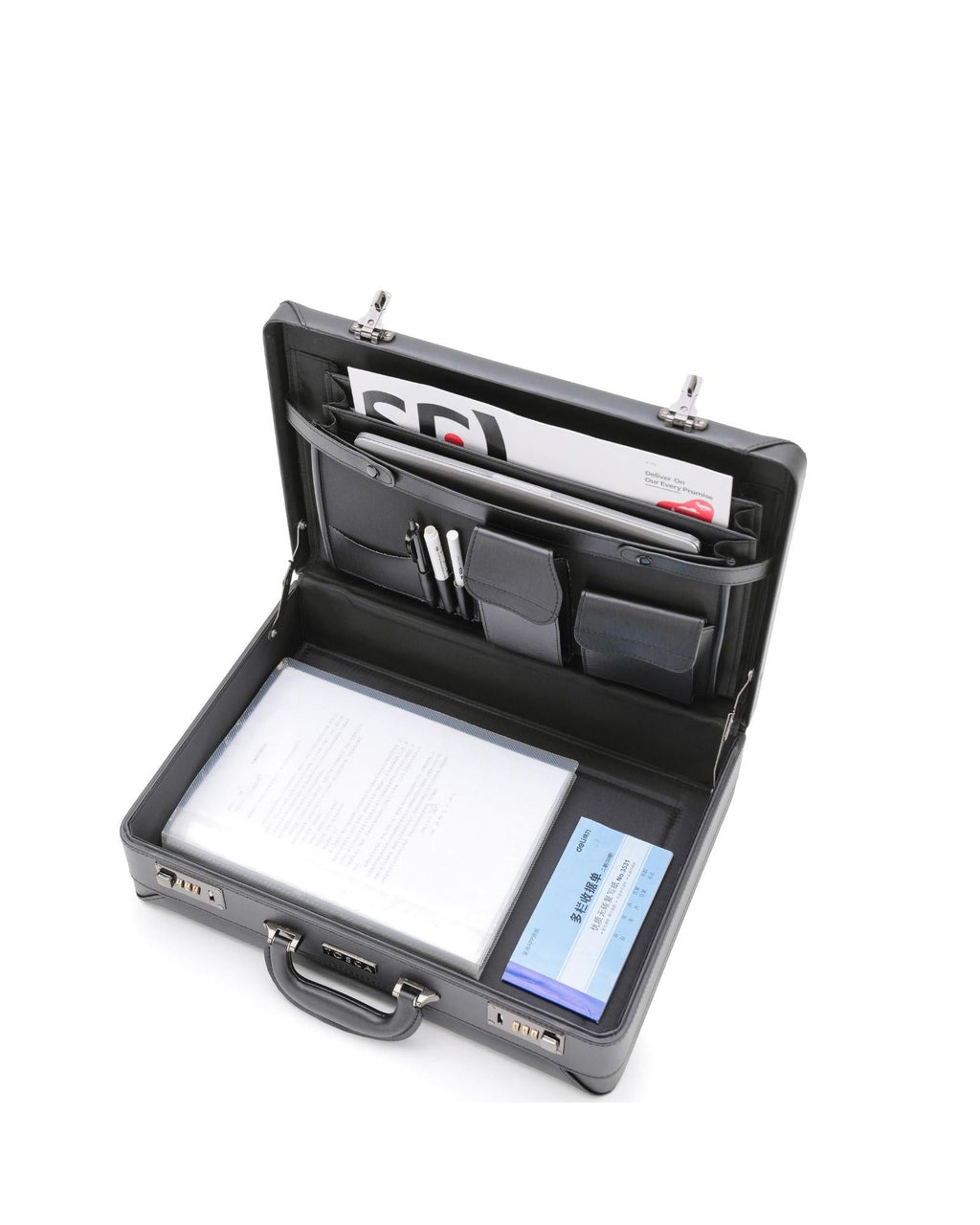Tosca Attache Briefcase - Black Interior Image 5