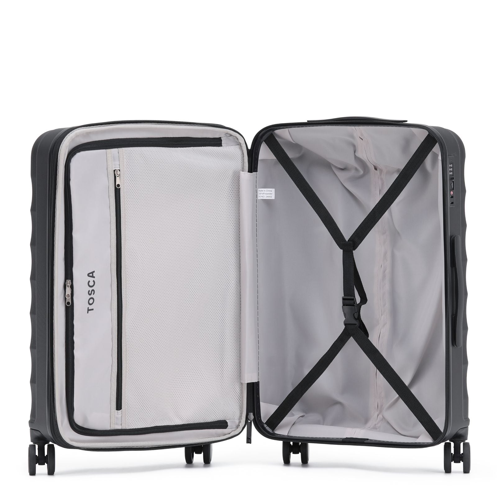 Tosca Interstellar 2.0 Expandable Hardside 3-Piece Spinner Luggage Set - Black