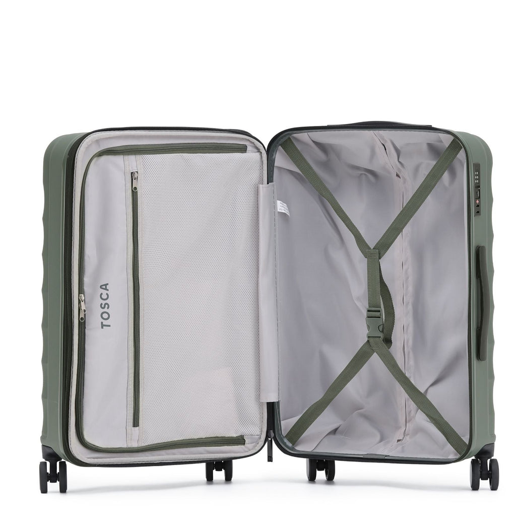 Tosca Interstellar 2.0 Expandable Hardside Large Spinner Suitcase - 79cm - Moss