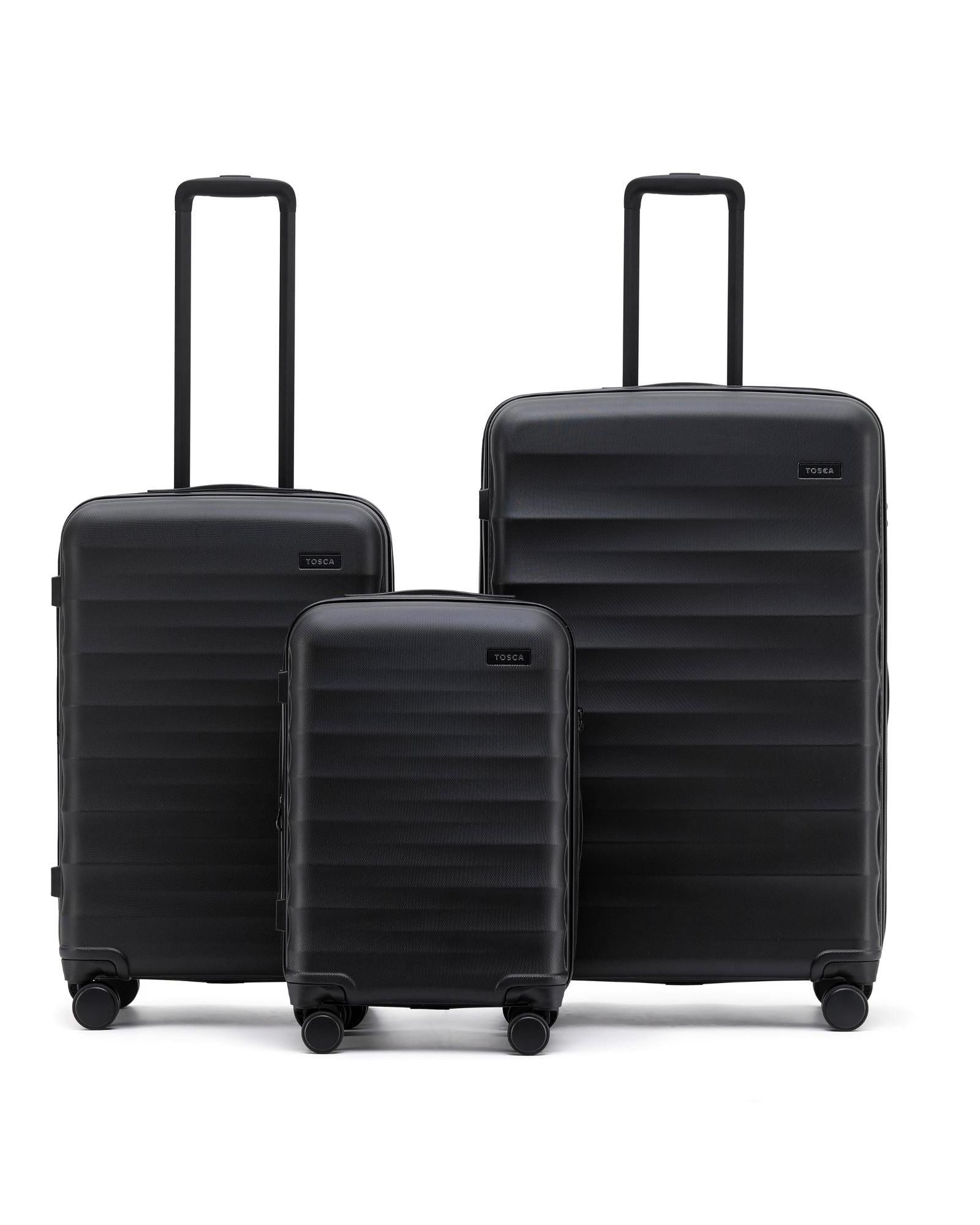 Tosca Interstellar 2.0 Expandable Hardside 3-Piece Spinner Luggage Set - Black Front Image 2