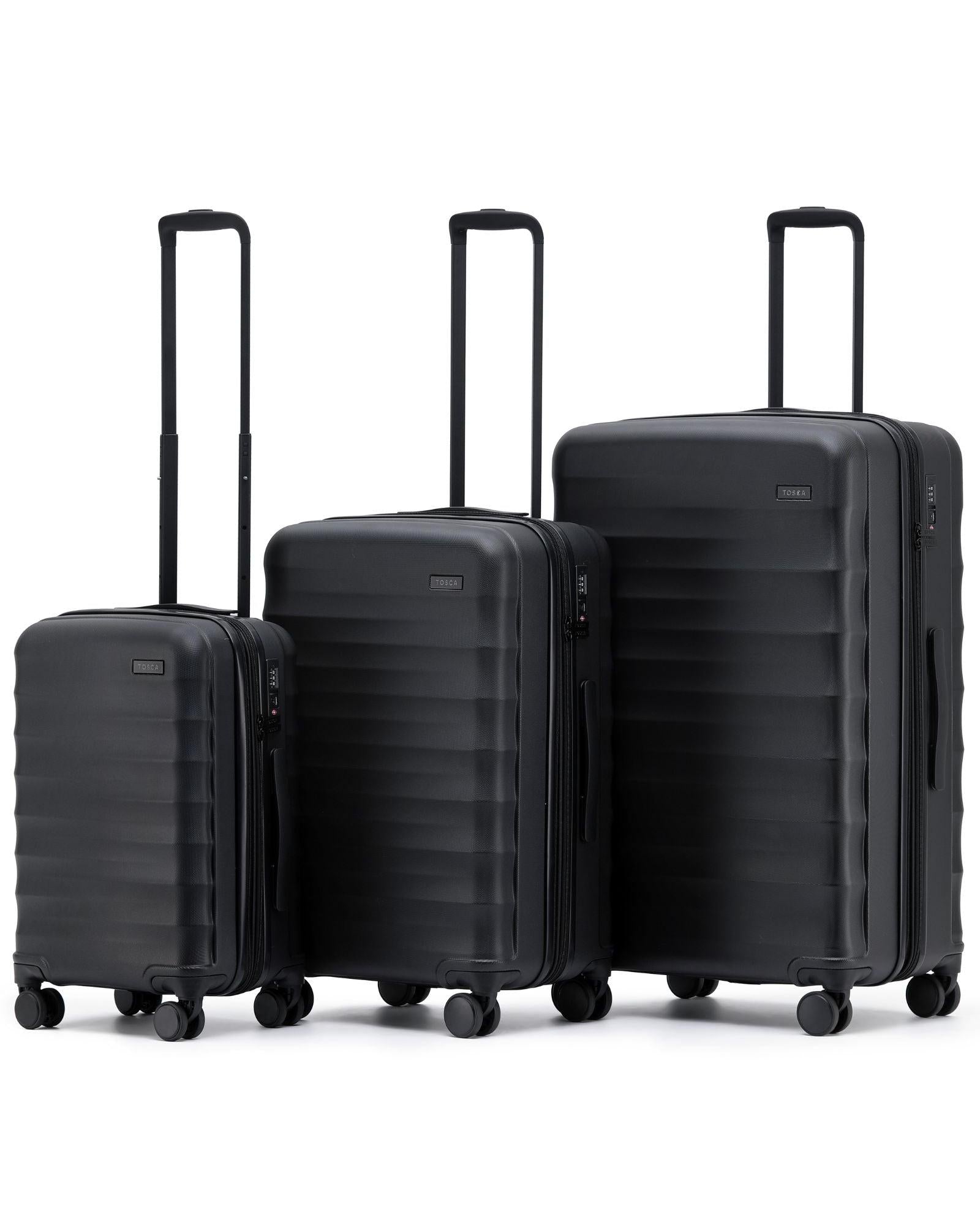 Tosca Interstellar 2.0 Expandable Hardside 3-Piece Spinner Luggage Set - Black Front Image 1