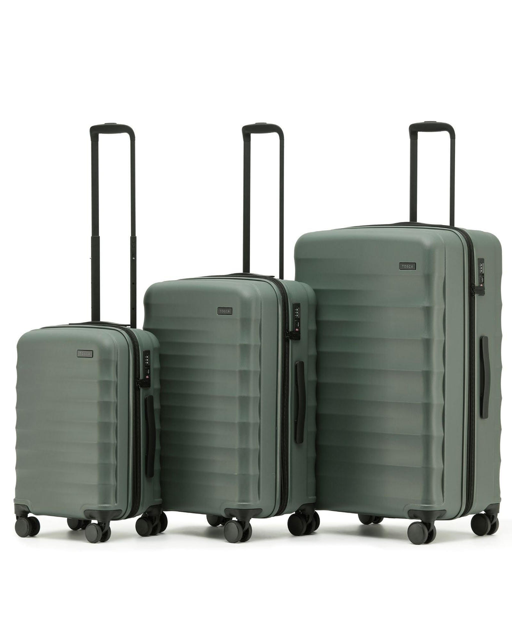Tosca Interstellar 2.0 Expandable Hardside 3-Piece Spinner Luggage Set - Moss Front Image 1