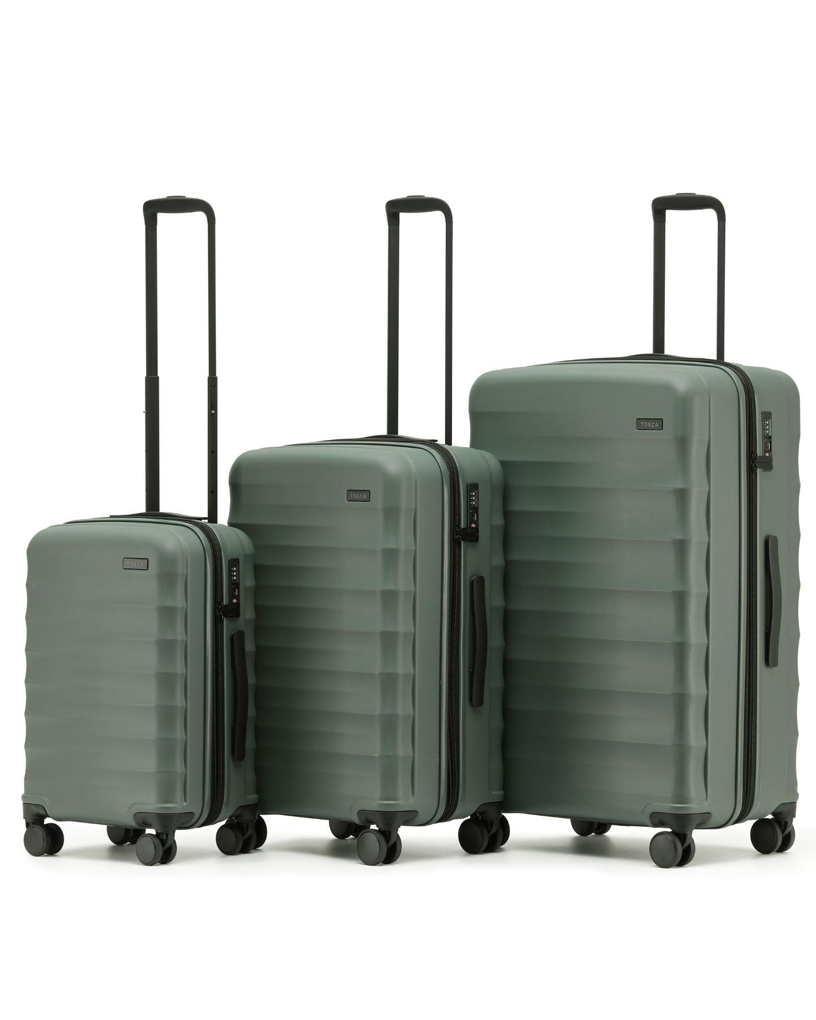 Tosca Interstellar 2.0 Expandable Hardside 3-Piece Spinner Luggage Set - Moss Front Image 1