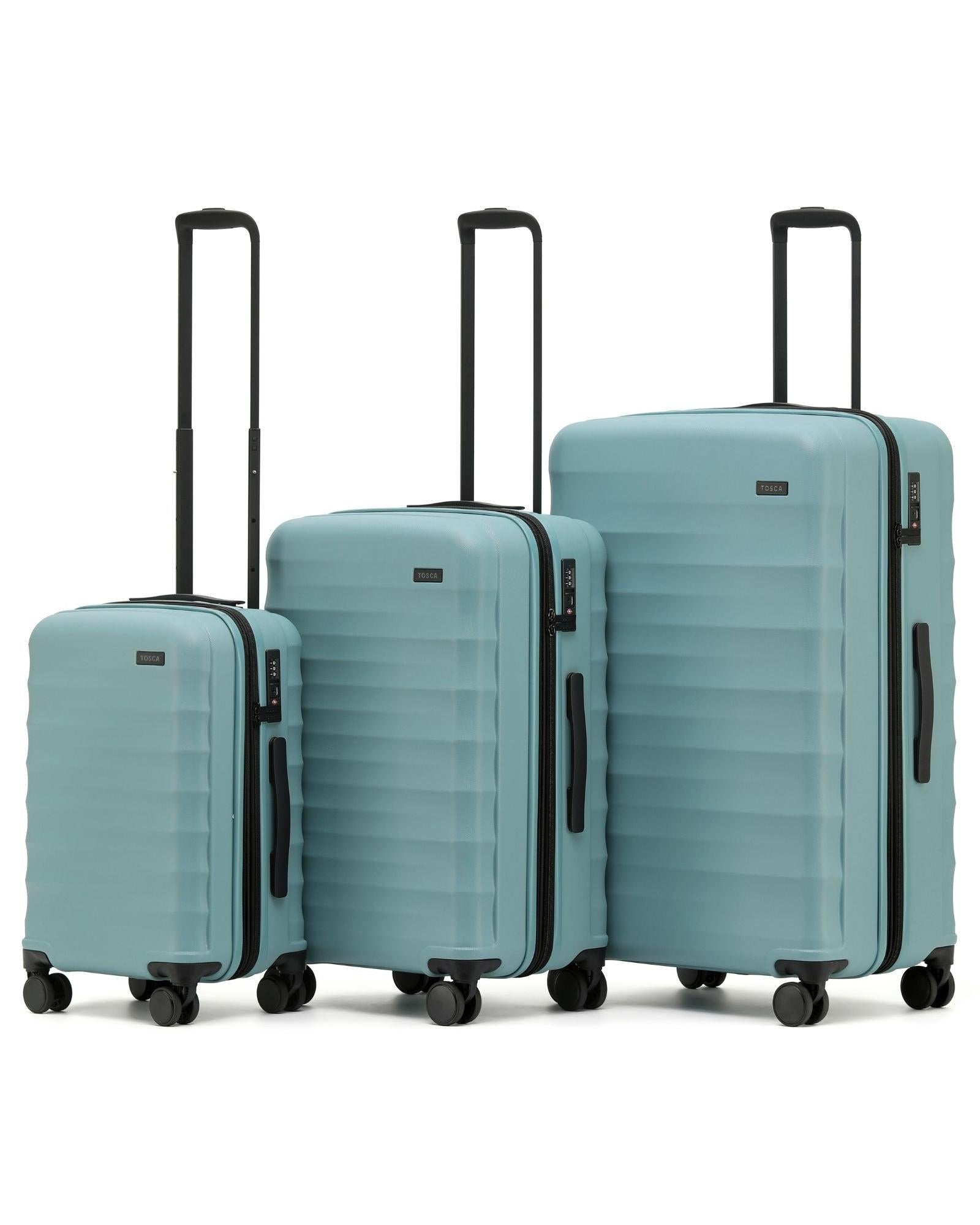 Tosca Interstellar 2.0 Expandable Hardside 3-Piece Spinner Luggage Set - Ocean Blue Front Image 1
