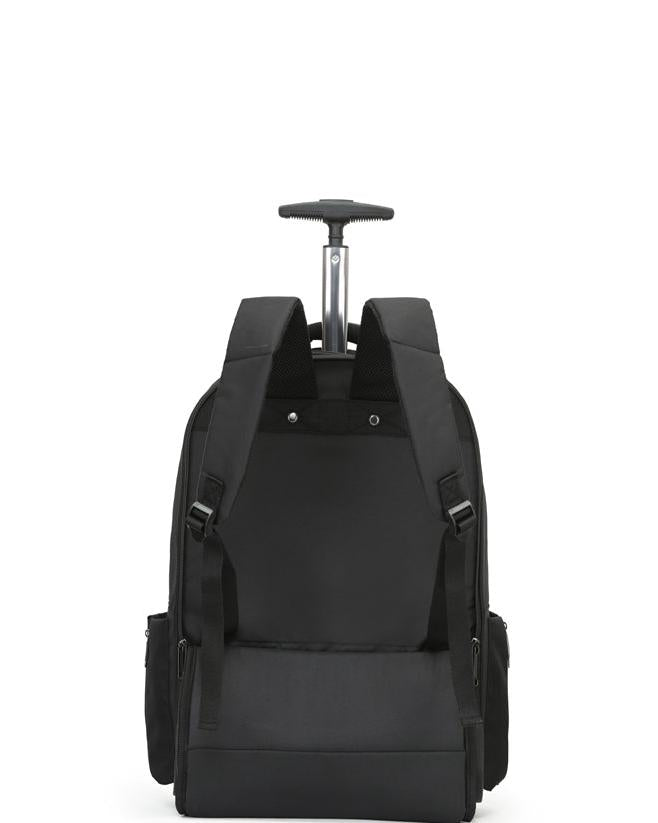 Tosca Oakmont Wheeled Laptop Backpack - Black Back Image 3