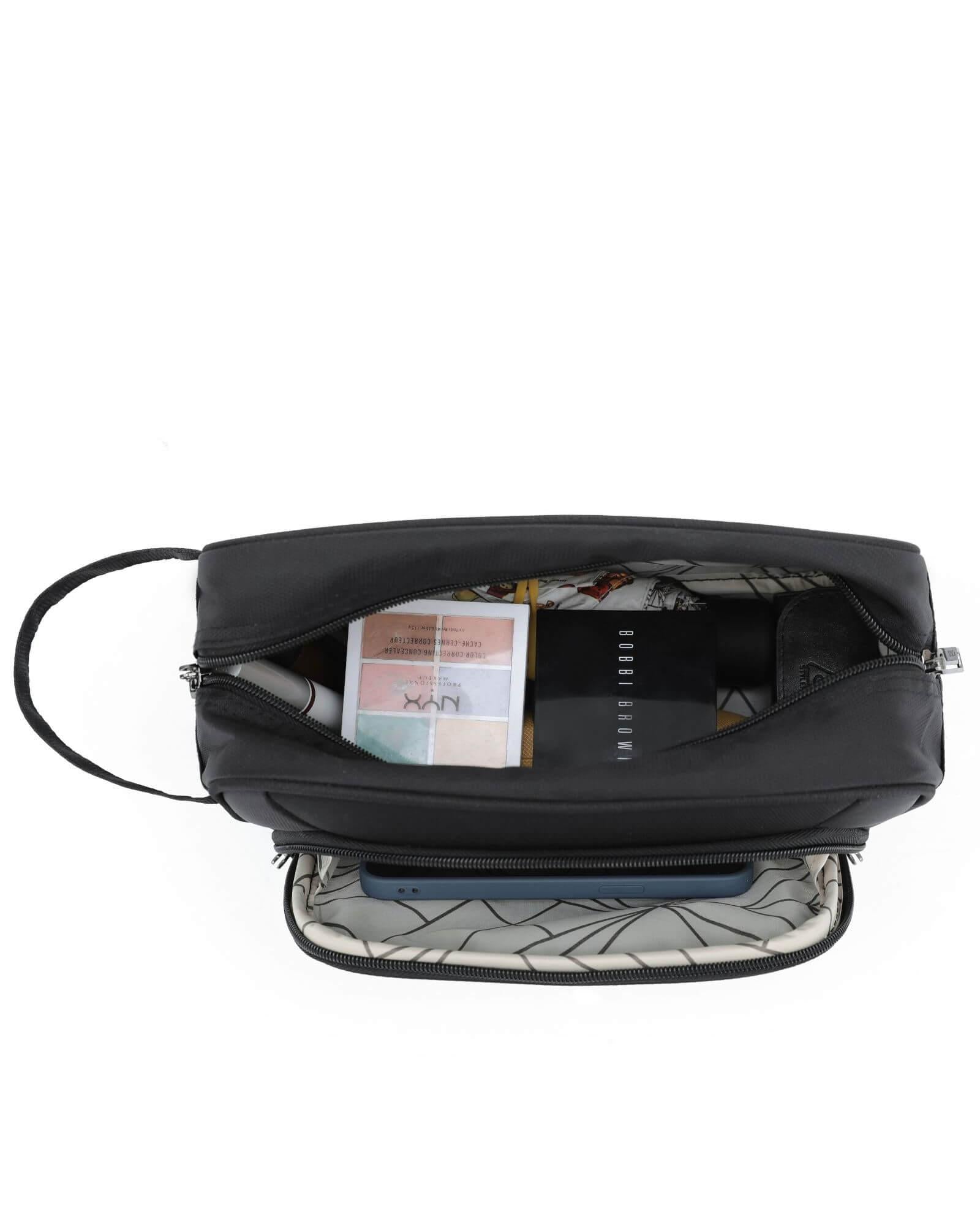Tosca Oakmont Deluxe Travel Wetpack Toiletry Bag - Black Interior Image 3