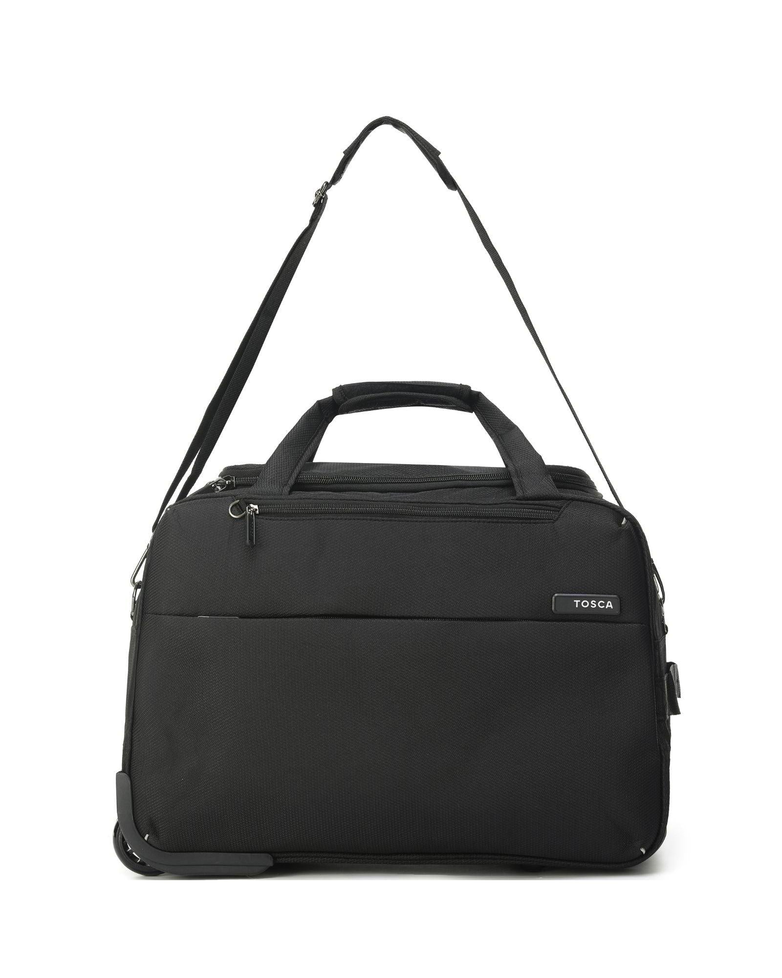 Tosca So Lite Wheeled Carry-On Duffle Bag - Black Front Image 2