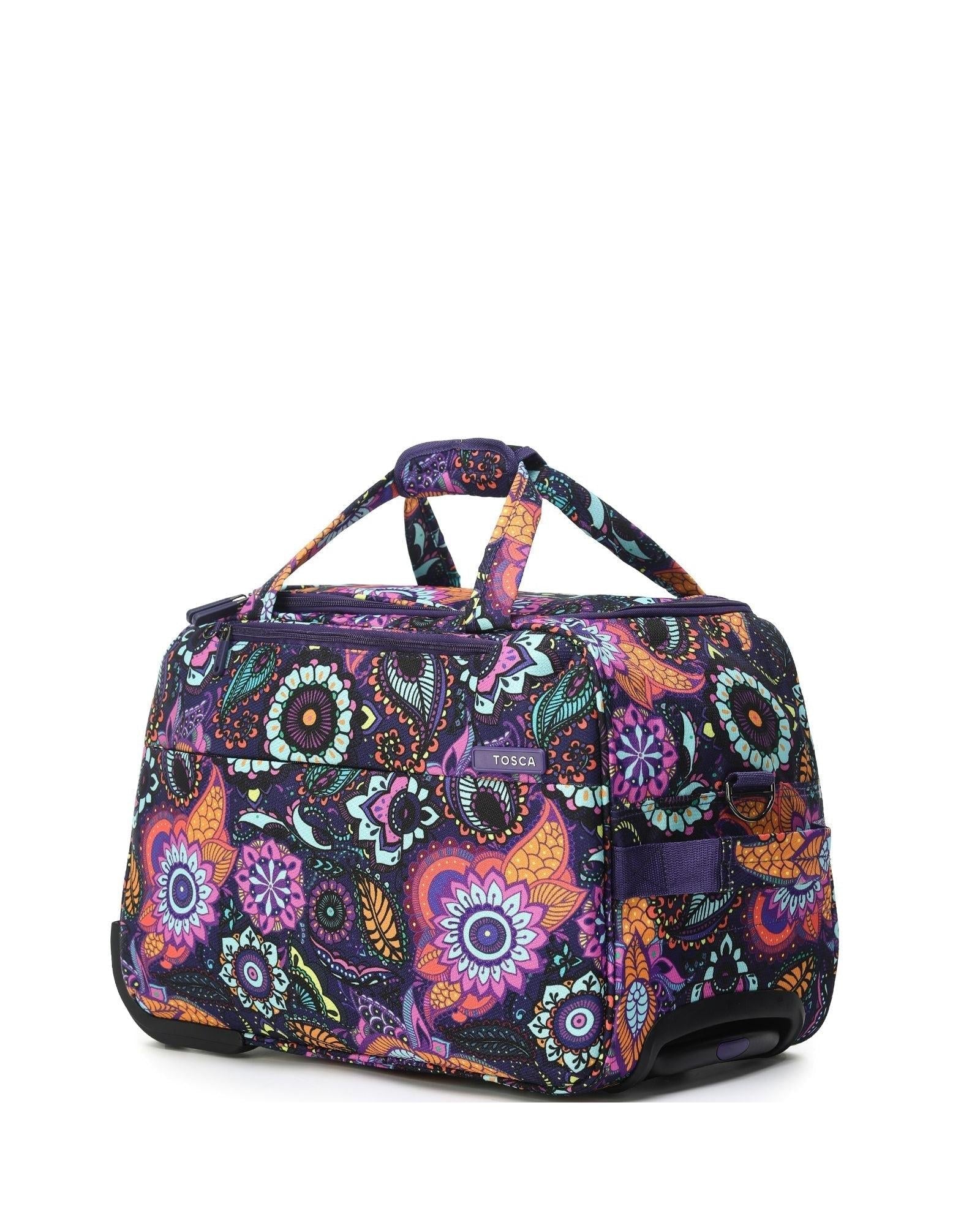 Tosca So Lite Wheeled Carry-On Duffle Bag - Paisley Front Left Image 3
