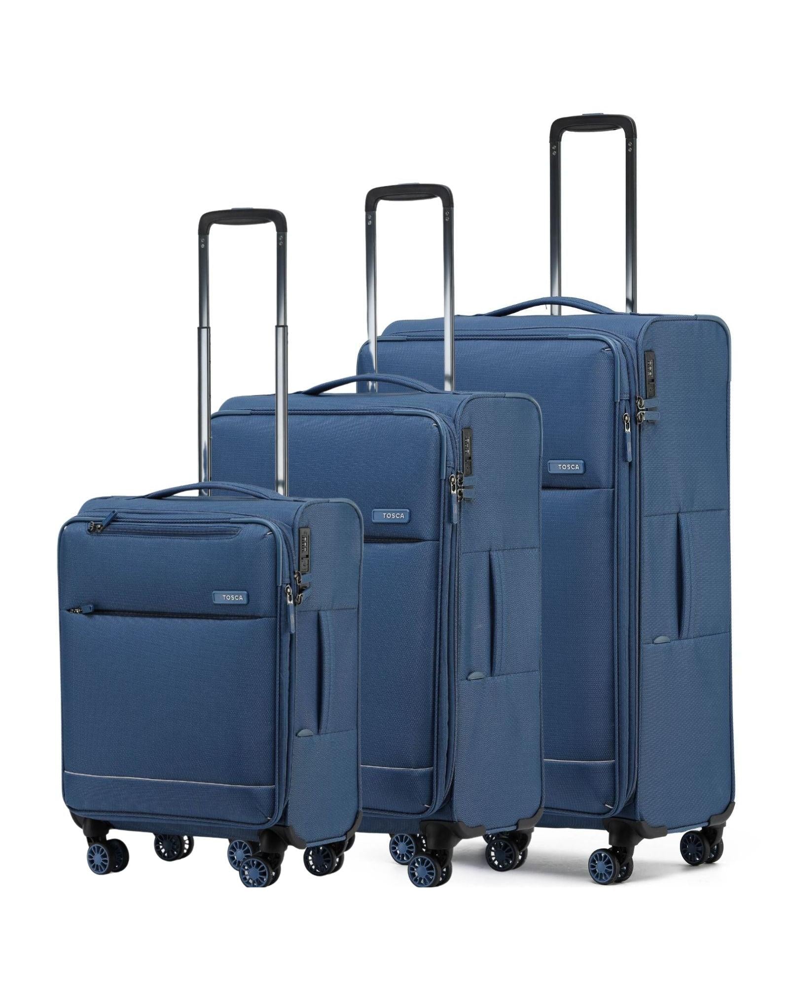 Tosca So Lite Softside Spinner Luggage Set - Blue Front Left Image 1